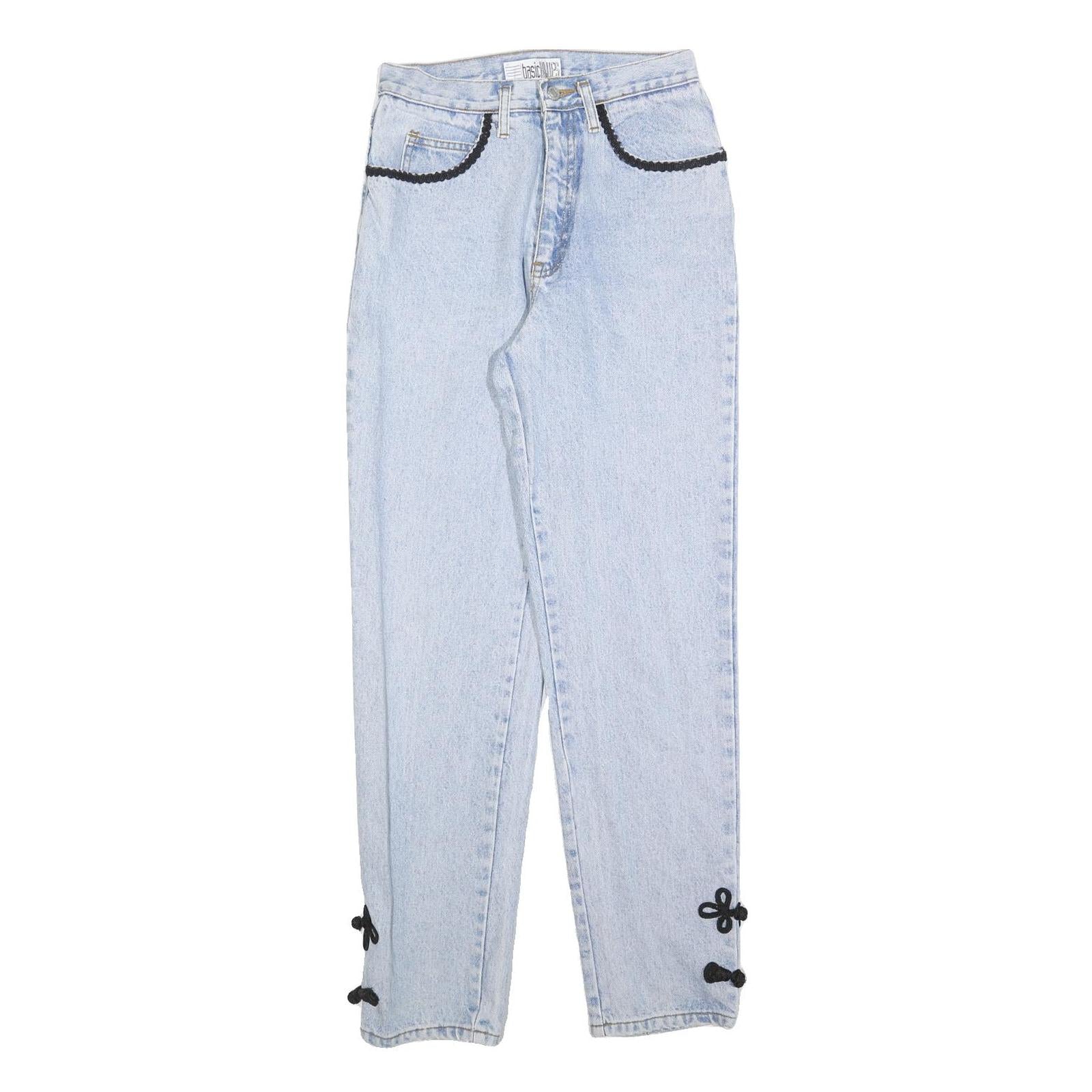 BASIC BLUES Womens Regular Fit Light Blue Denim Jeans W26 L30 Embroidered Detail Refurbished - N/A refurbished available on Cerqular