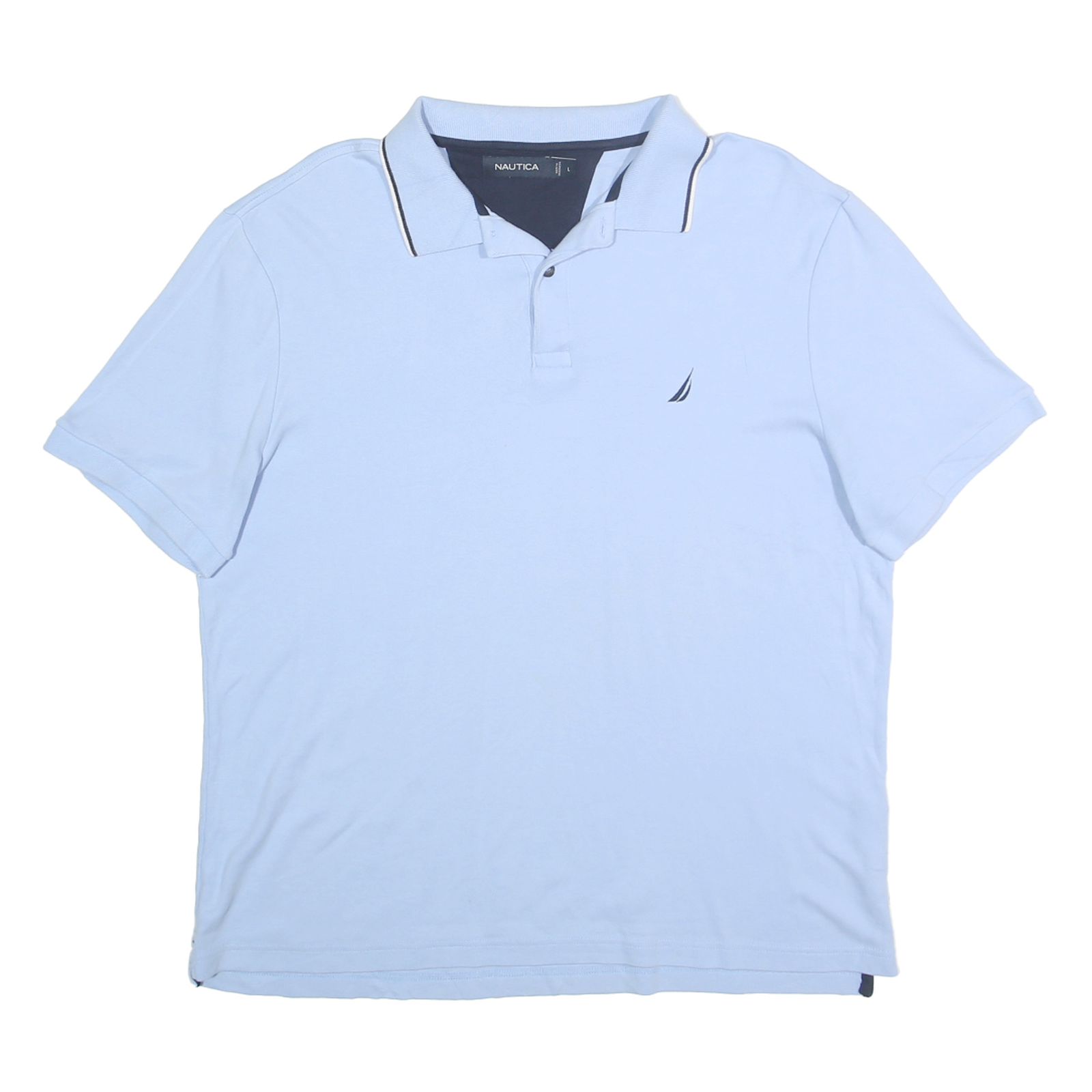 Buy NAUTICA Mens Blue Polo Shirt L Cotton Short Sleeve Plain Classic Fit Refurbished - $25.99 NAUTICA Mens Blue Polo Shirt L Cotton Short Sleeve Plain Classic Fit Refurbished - N/A refurbished available on Cerqular