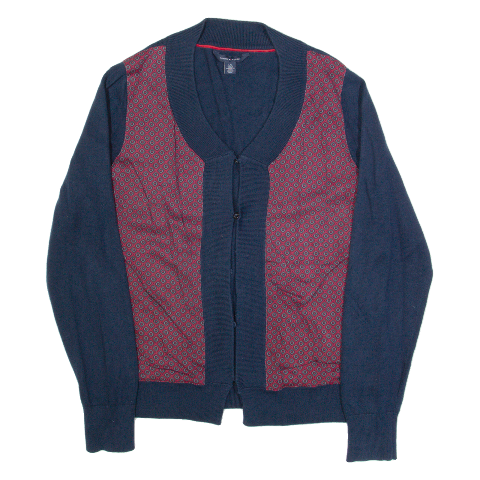 TOMMY HILFIGER Womens Cardigan Blue Tight Knit L Refurbished - N/A refurbished available on Cerqular