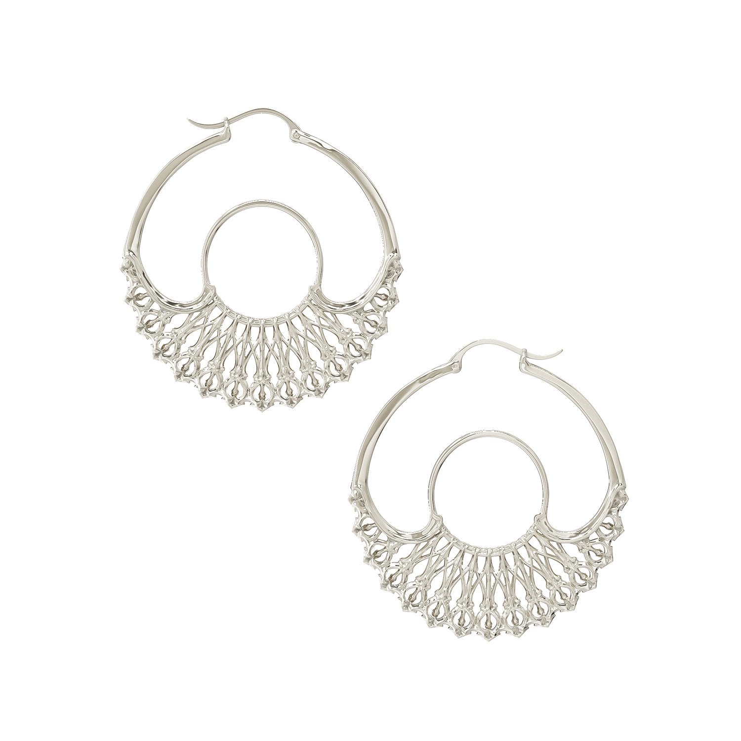 Iris Hoops Silver Medium | Size: 2 inch Refurbished - N/A (There is no well-known brand by the name "A refurbished available on Cerqular