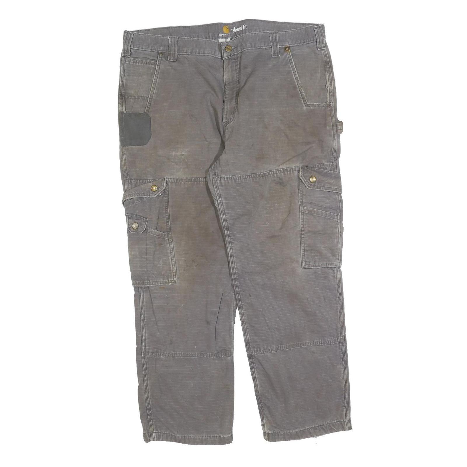 CARHARTT Mens Cotton Blend Grey Relaxed Cargo Trousers W40 L30 Workwear Utility Refurbished - N/A refurbished available on Cerqular