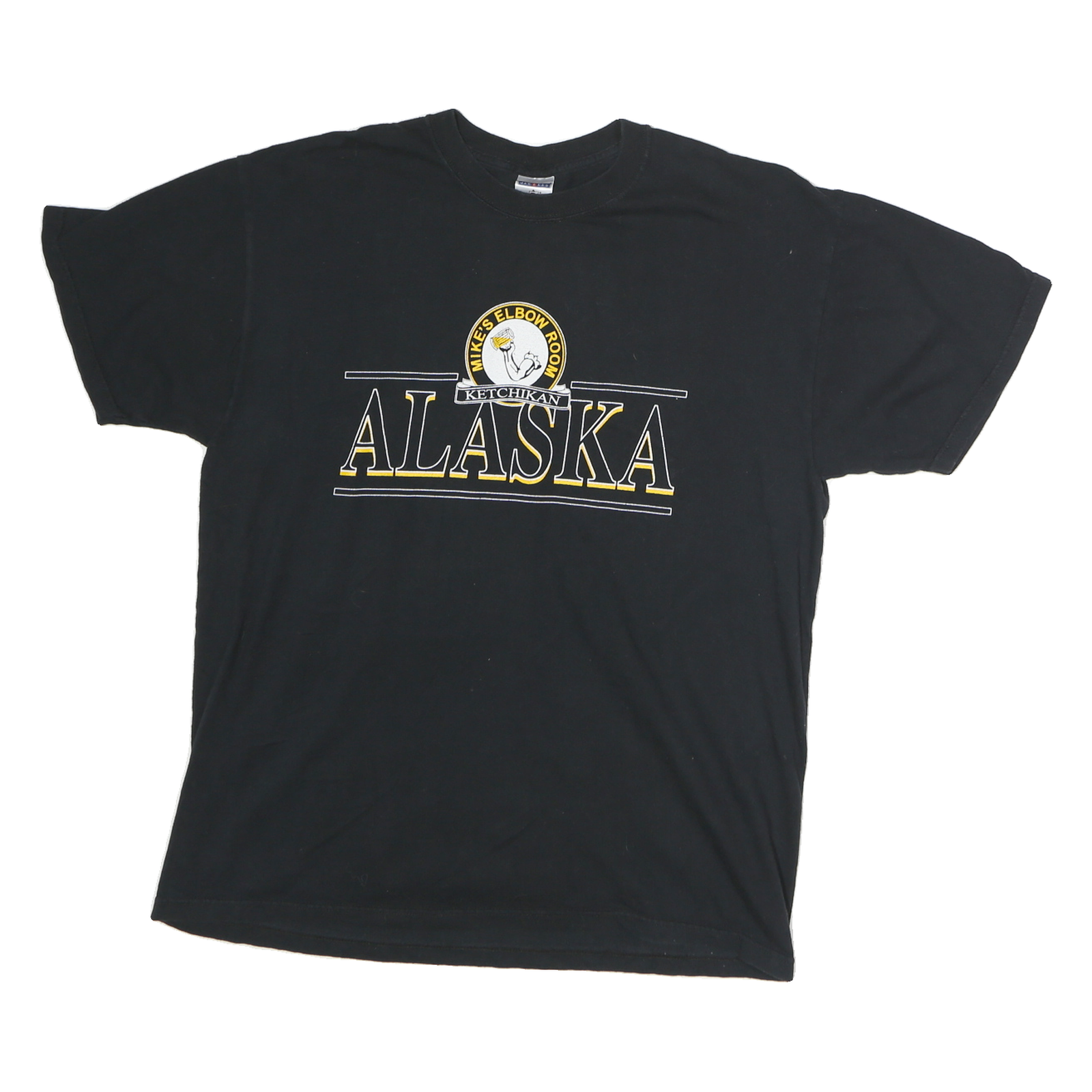 JERZEES Mens Black Alaska Graphic T-Shirt L Short Sleeve Crew Neck Casual Refurbished - N/A refurbished available on Cerqular