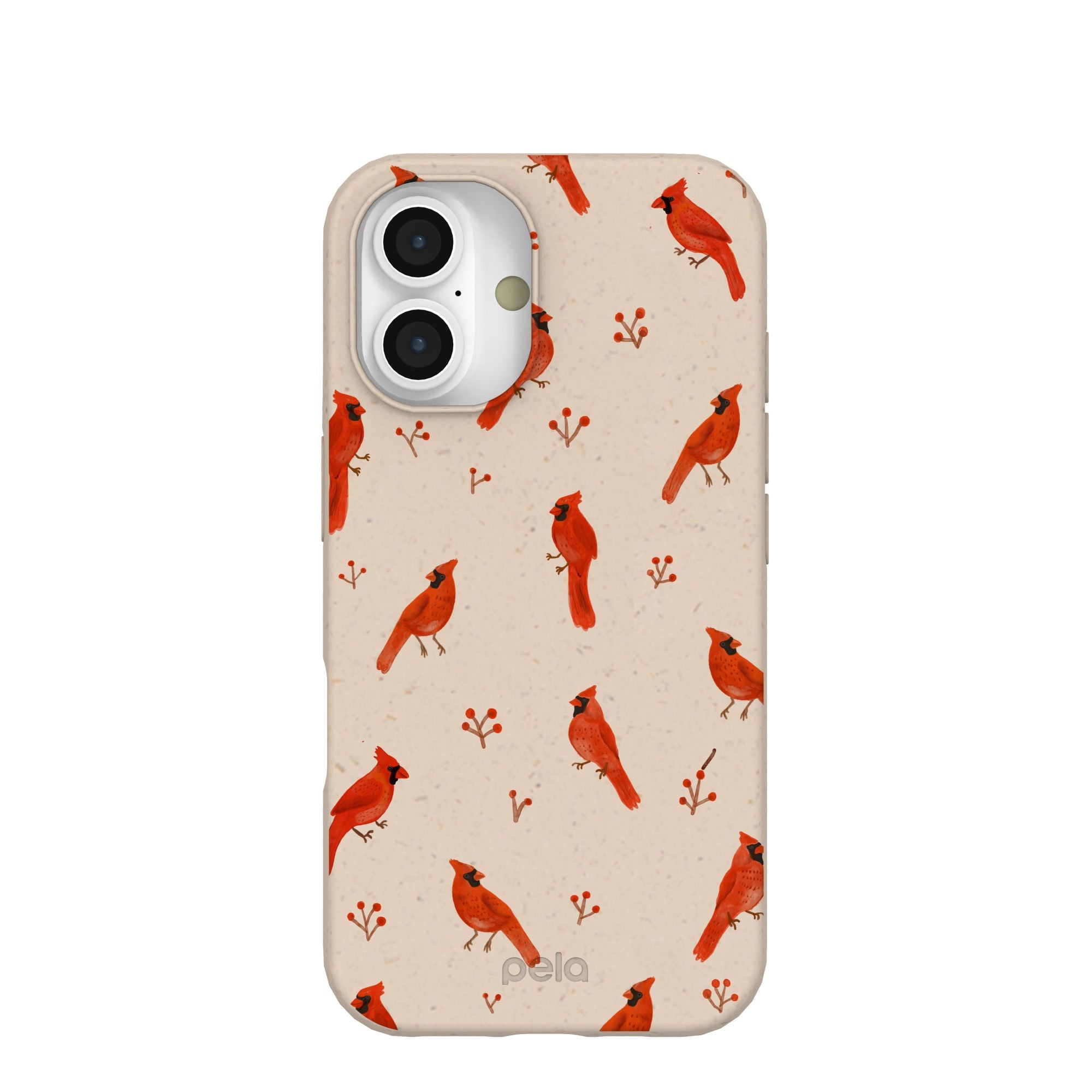 Seashell Cardinals iPhone 16 Case Refurbished - Pela Case refurbished available on Cerqular