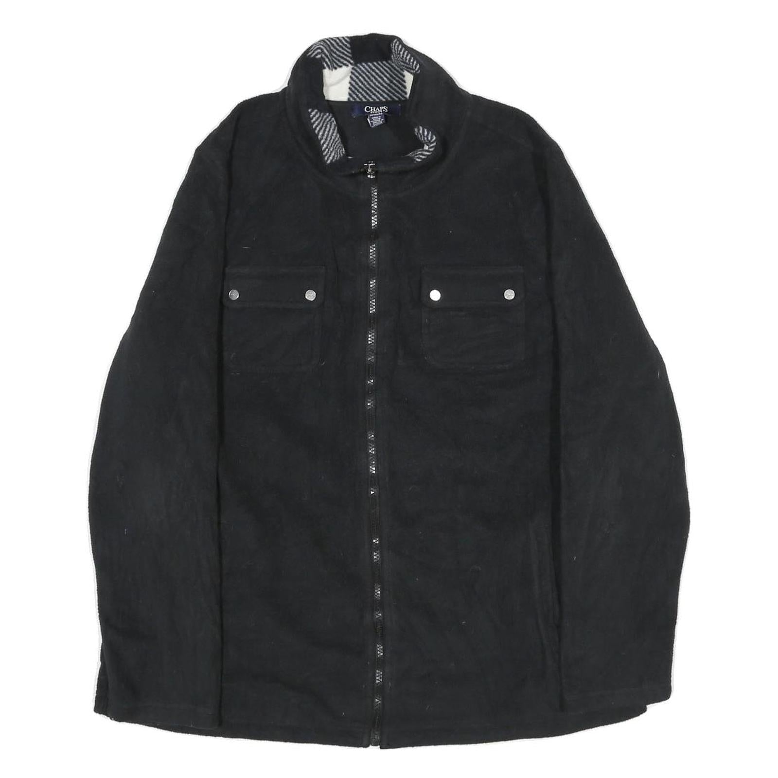 CHAPS Womens Black Jacket XL Polyester Zip Front Plain Casual Refurbished - N/A refurbished available on Cerqular