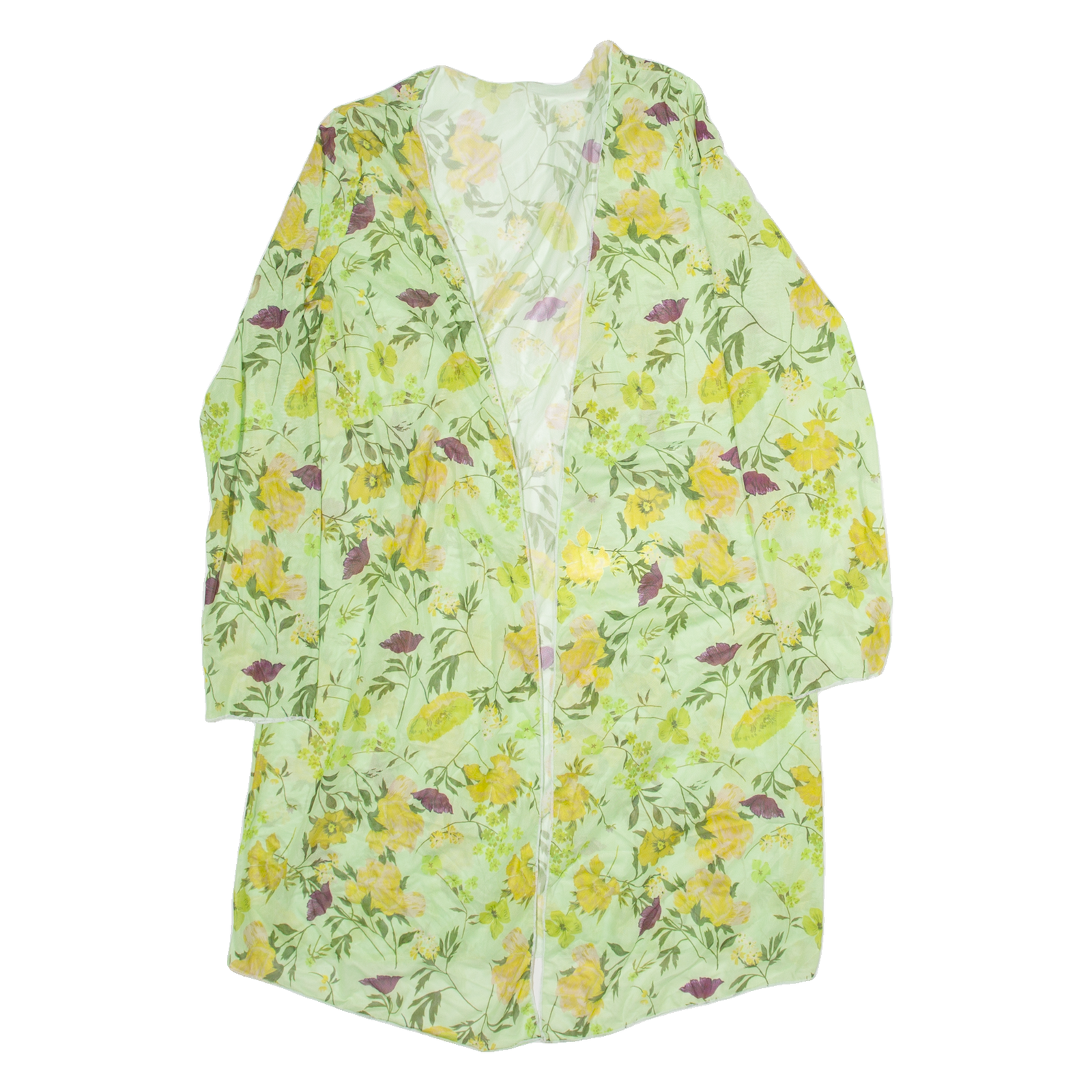 Womens Kimono Top Green Long Sleeve Floral XL Refurbished - N/A refurbished available on Cerqular