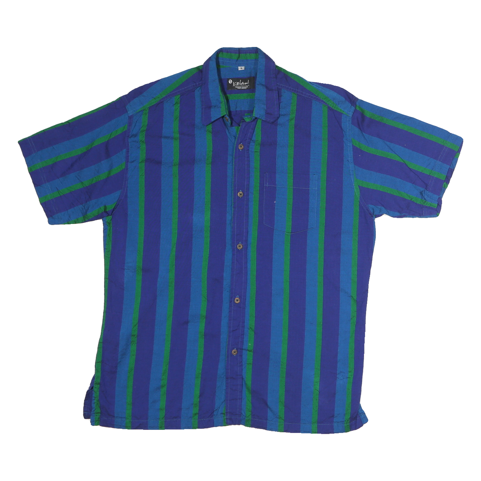 Buy KELANI Mens Blue & Green Stripe Shirt L Cotton Casual Short Sleeve Button Refurbished - $15.59 KELANI Mens Blue & Green Stripe Shirt L Cotton Casual Short Sleeve Button Refurbished - N/A refurbished available on Cerqular