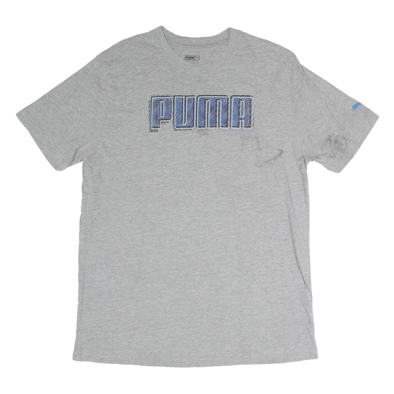 PUMA Mens Grey Graphic T-Shirt L Short Sleeve Crew Neck Cotton Casual Refurbished - N/A refurbished available on Cerqular