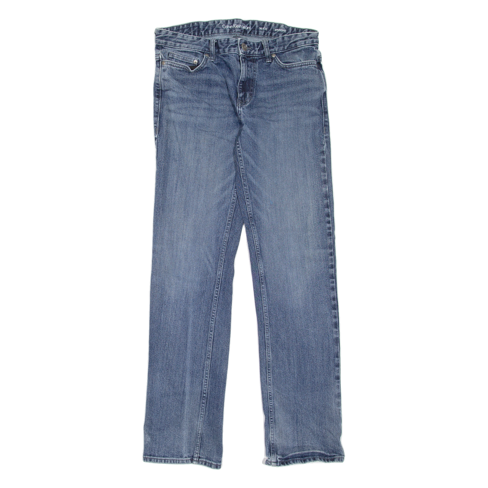 CALVIN KLEIN JEANS Mens Jeans Blue Regular Straight Stone Wash W30 L32 Refurbished - N/A refurbished available on Cerqular