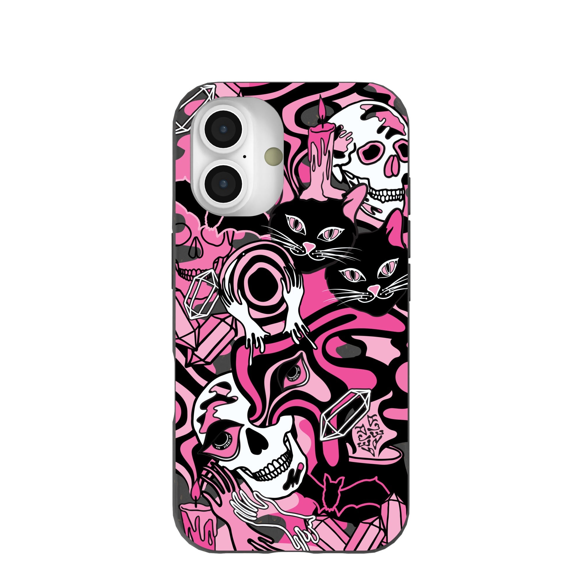 Black Spellbound Ghouls iPhone 16 Case Refurbished - Pela Case refurbished available on Cerqular