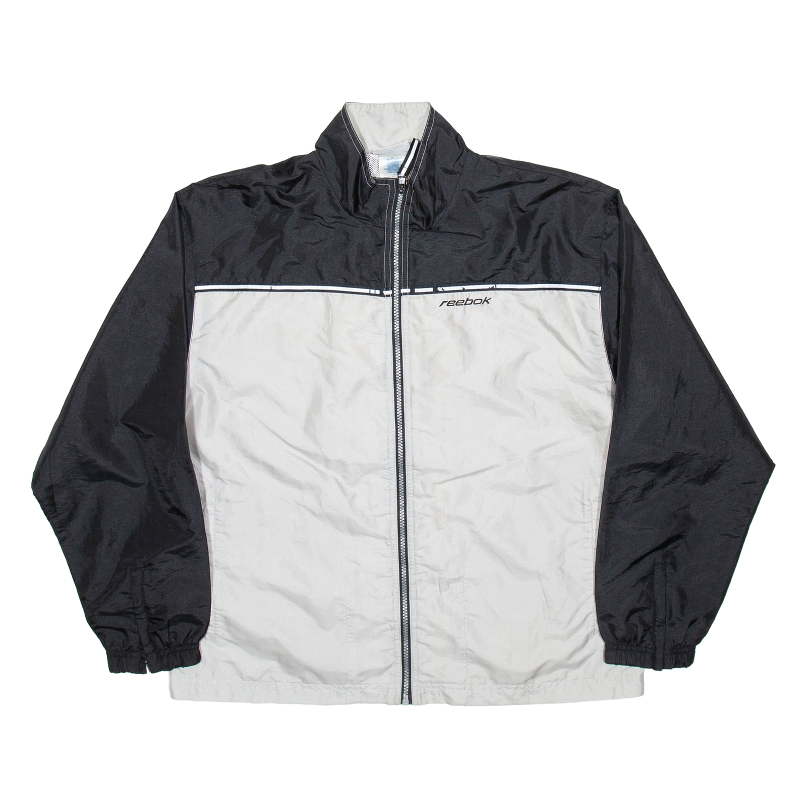 REEBOK Mens Track Jacket White Colourblock L Refurbished - N/A refurbished available on Cerqular
