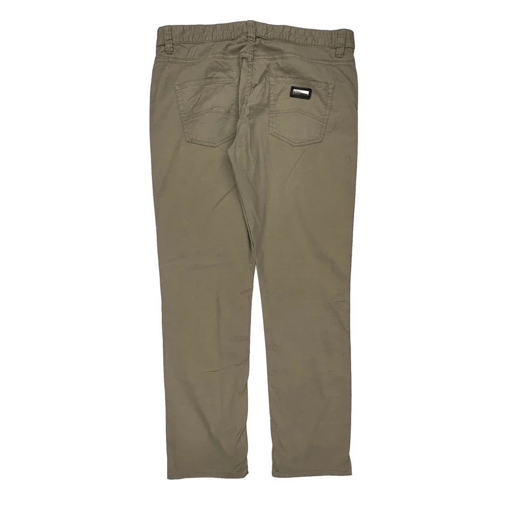 Armani Chinos - 37W 33L Beige Cotton Refurbished - Thrifted (note: this is a term often used to describe second- refurbished available on Cerqular