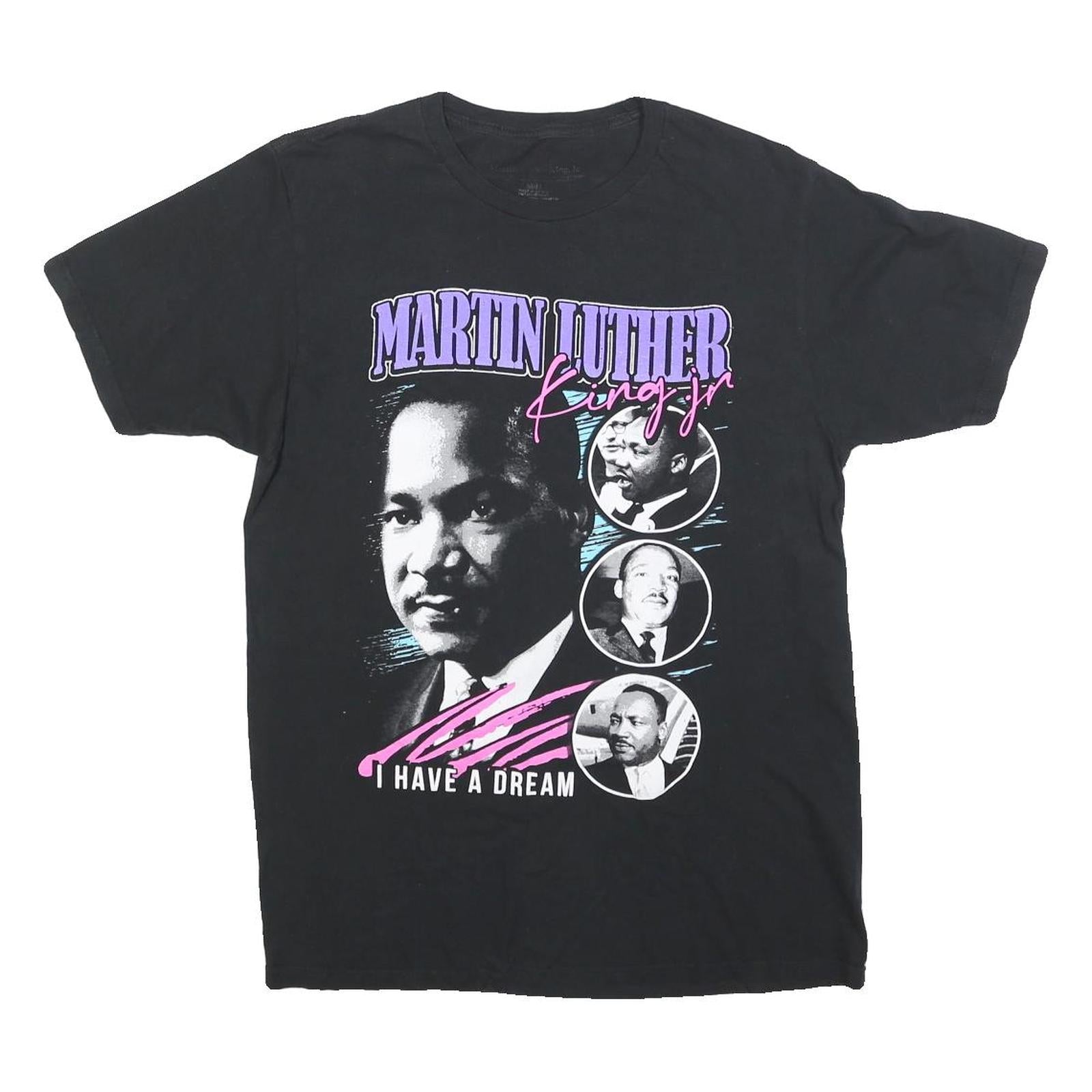 MARTIN LUTHER KING JR Mens Black Graphic T-Shirt M Short Sleeve Crew Neck Iconic Refurbished - N/A refurbished available on Cerqular