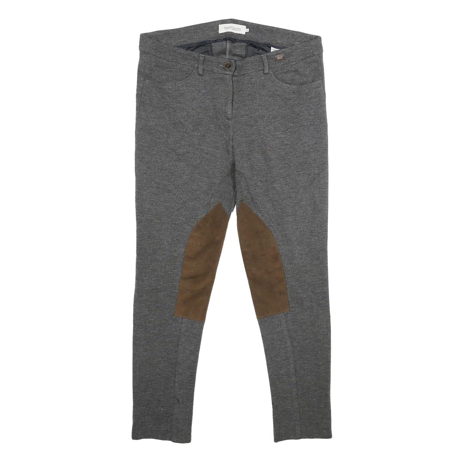HENRY COTTONS Womens Viscose Blend Grey Regular W32 L28 Trousers Zip Closure Refurbished - N/A refurbished available on Cerqular