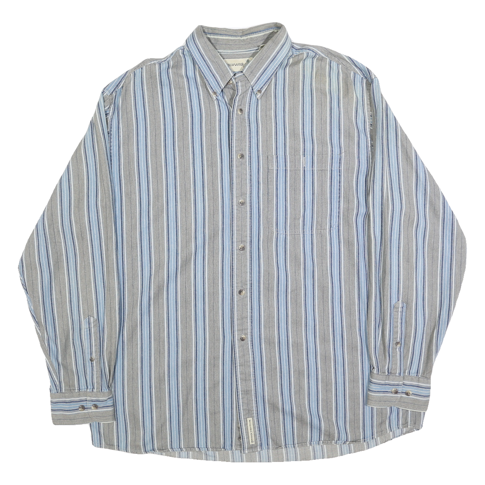 Buy FIELD MASTER Mens Blue & Grey Striped Shirt L Cotton Button-Down Long Sleeve Refurbished - $15.59 FIELD MASTER Mens Blue & Grey Striped Shirt L Cotton Button-Down Long Sleeve Refurbished - N/A refurbished available on Cerqular