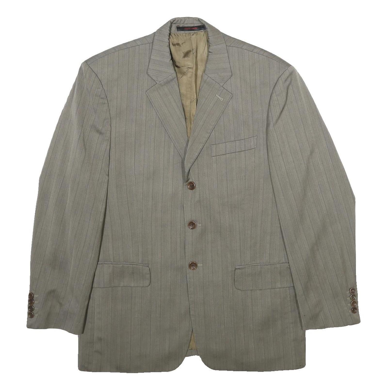 PIERRE CARDIN Mens Grey Wool Pinstripe Tailored Jacket L Refurbished - N/A refurbished available on Cerqular