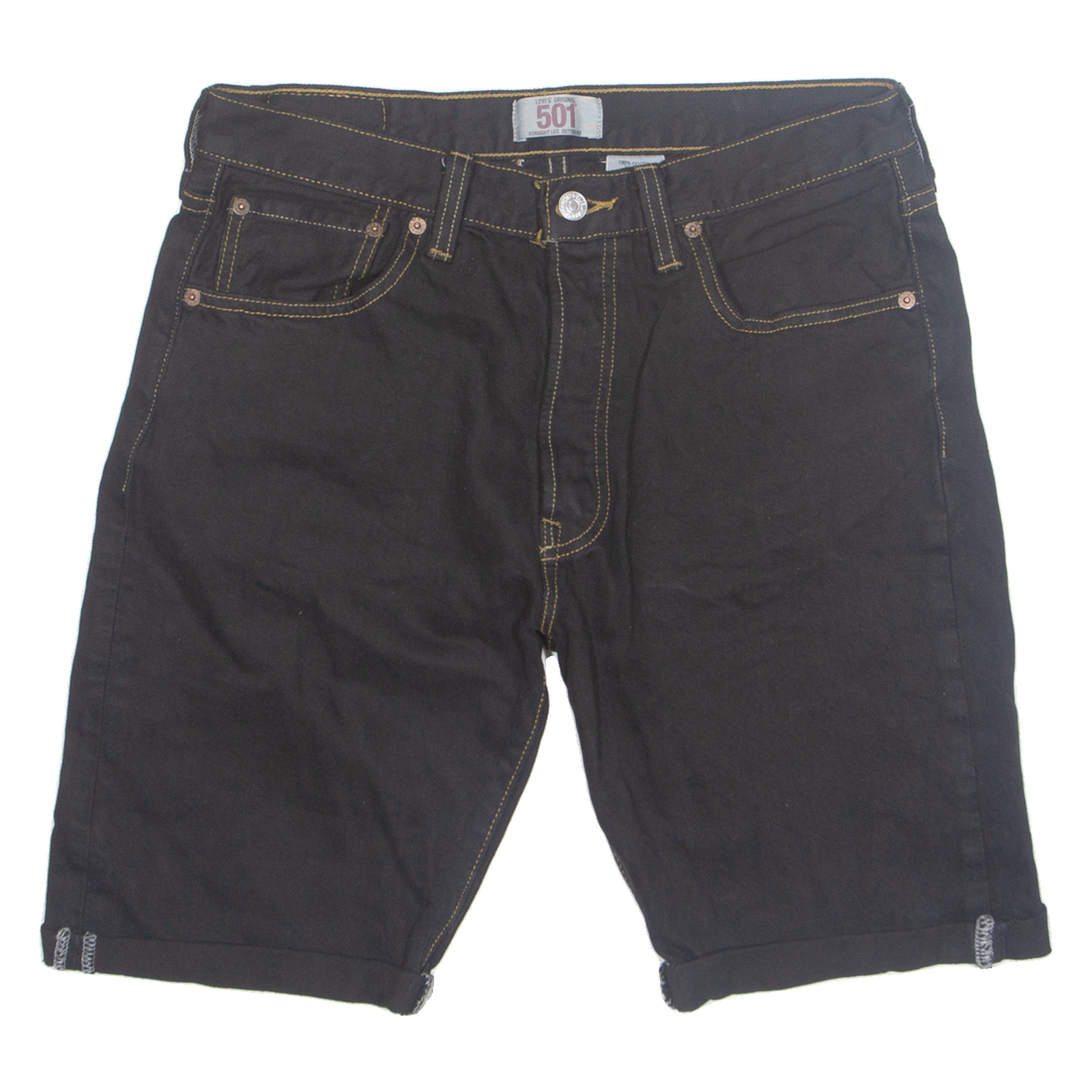 LEVI'S Turn Up 501 Mens Denim Shorts Black M W30 Refurbished - N/A refurbished available on Cerqular