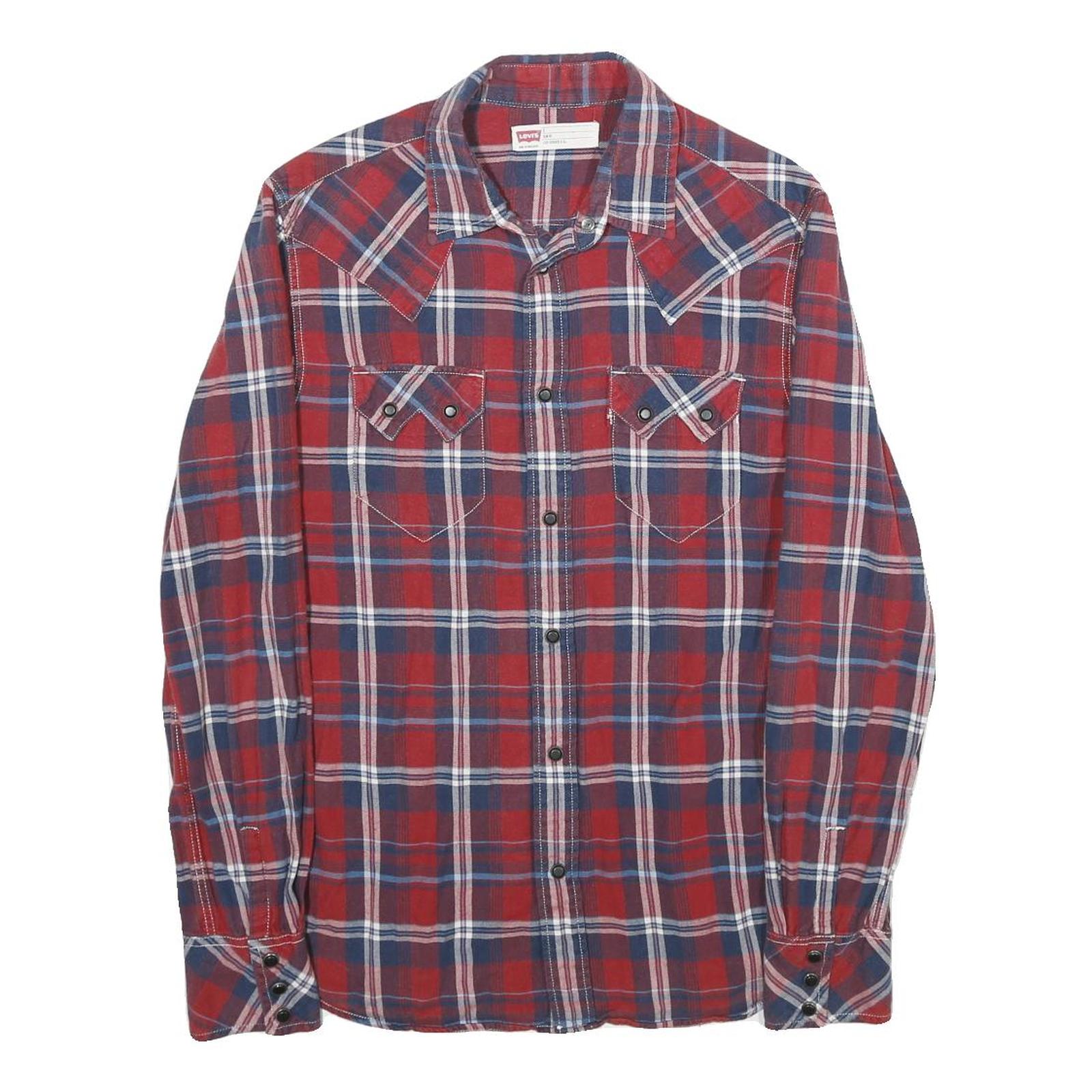 Buy LEVI'S Mens Red & Blue Check Shirt S Western Button-Up Casual Cotton Refurbished - $35.09 LEVI'S Mens Red & Blue Check Shirt S Western Button-Up Casual Cotton Refurbished - N/A refurbished available on Cerqular