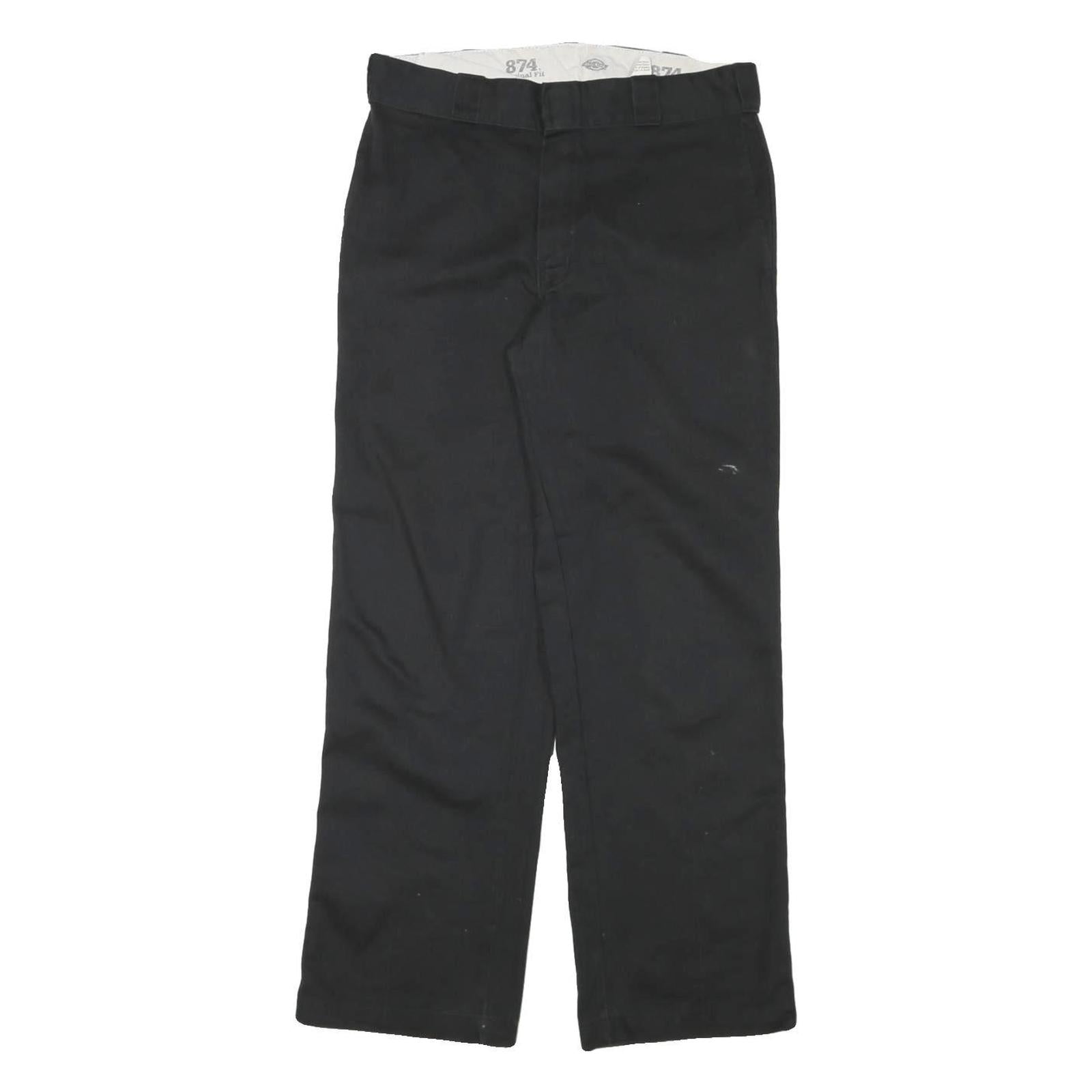 DICKIES Mens Cotton Blend Black Regular Straight Trousers W30 L28 Workwear Zip Refurbished - N/A refurbished available on Cerqular