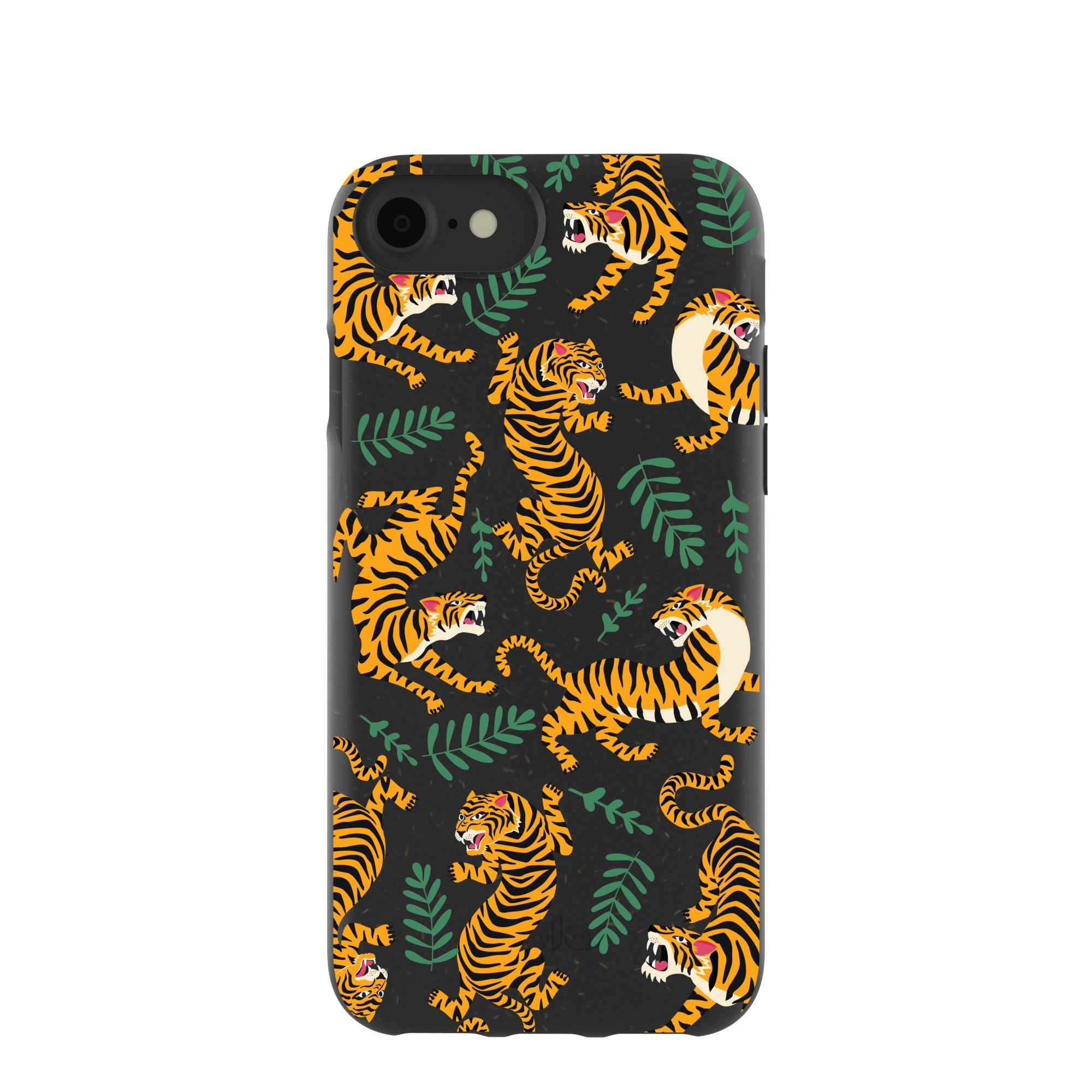 Black Playful Tigers iPhone 6/6s/7/8/SE Case Refurbished - Pela Case refurbished available on Cerqular