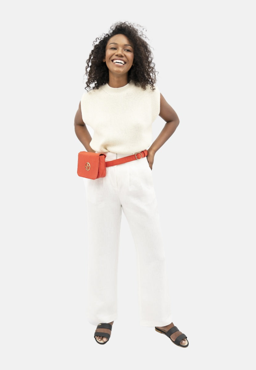 French Riviera  - Wide Leg Pants - Porcelain | Size: S Refurbished - N/A refurbished available on Cerqular