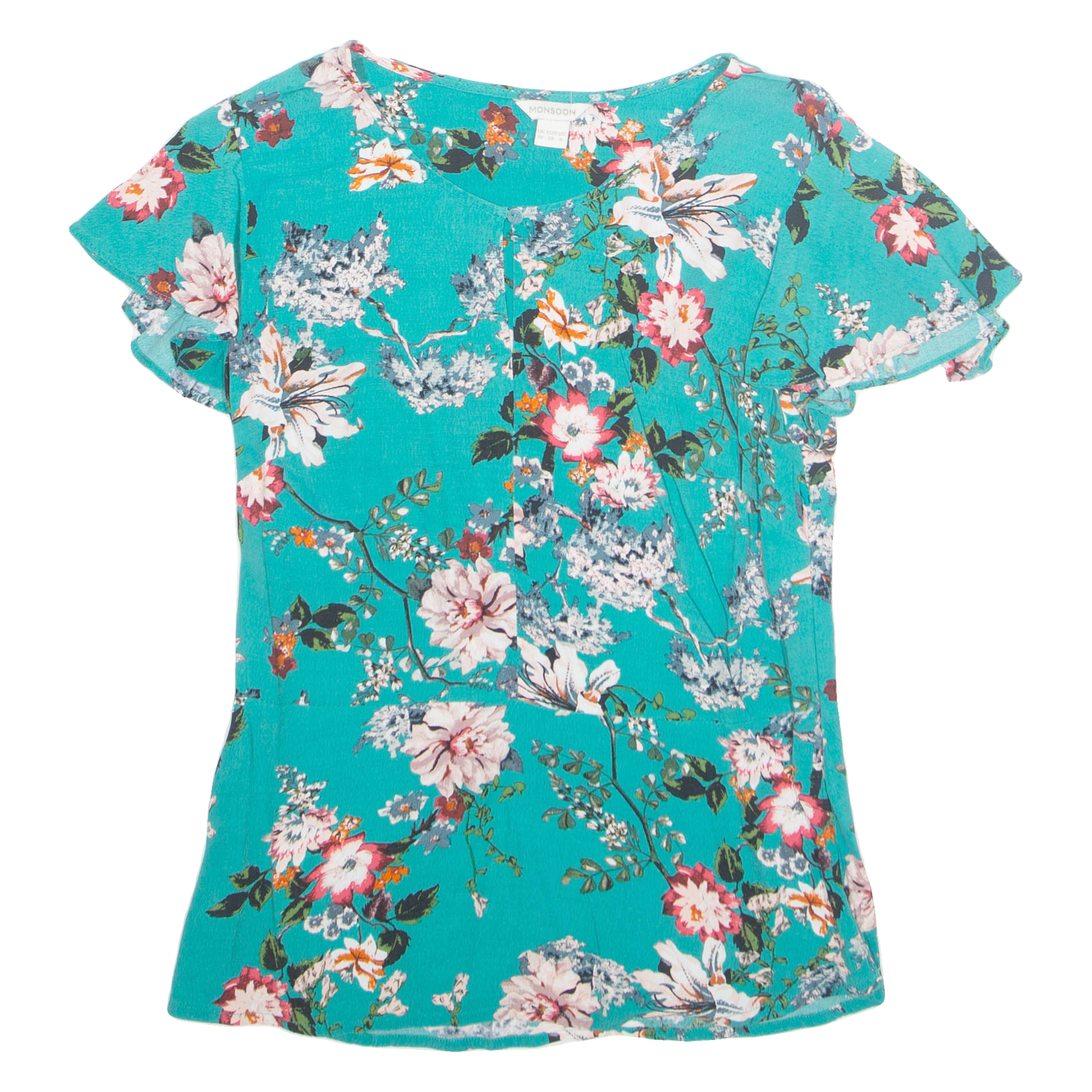 MONSOON Womens Printed Top Green Floral UK 10 Refurbished - N/A refurbished available on Cerqular