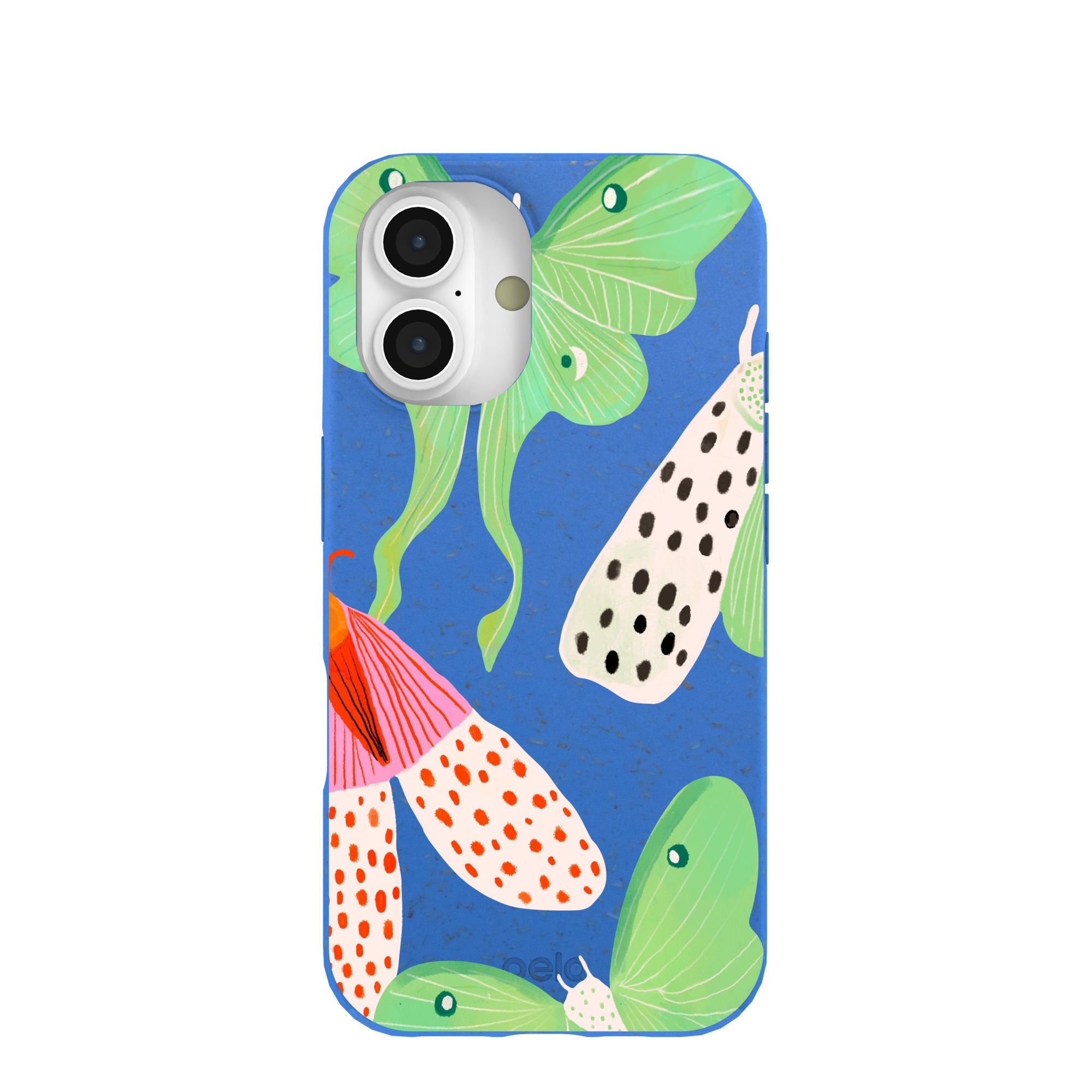 Electric Blue Mothopia iPhone 16 Case Refurbished - Pela Case refurbished available on Cerqular