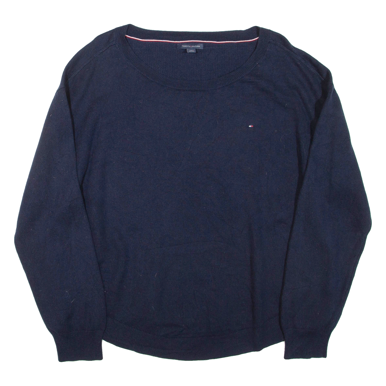 TOMMY HILFIGER Womens Jumper Blue Tight Knit L Refurbished - N/A refurbished available on Cerqular