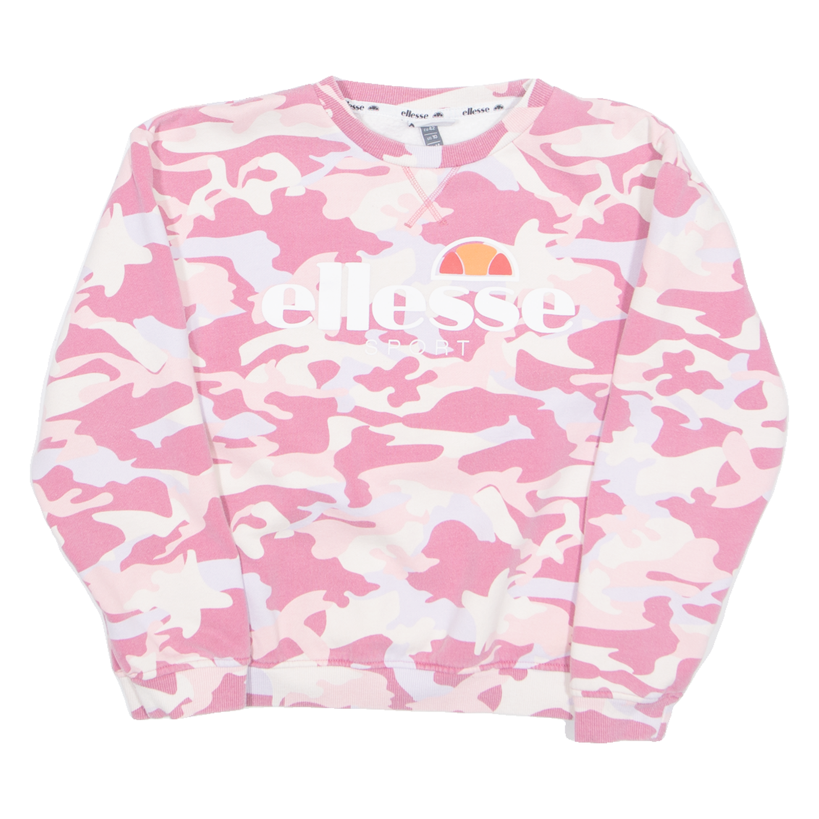 ELLESSE CAMO Womens Sweatshirt Pink UK 14 Refurbished - N/A refurbished available on Cerqular