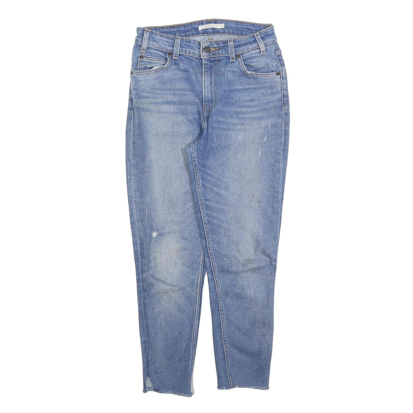 LEVI'S 721 Womens Jeans Blue Regular Skinny Denim Medium W26 L25 Classic Fit Zip Refurbished - N/A refurbished available on Cerqular