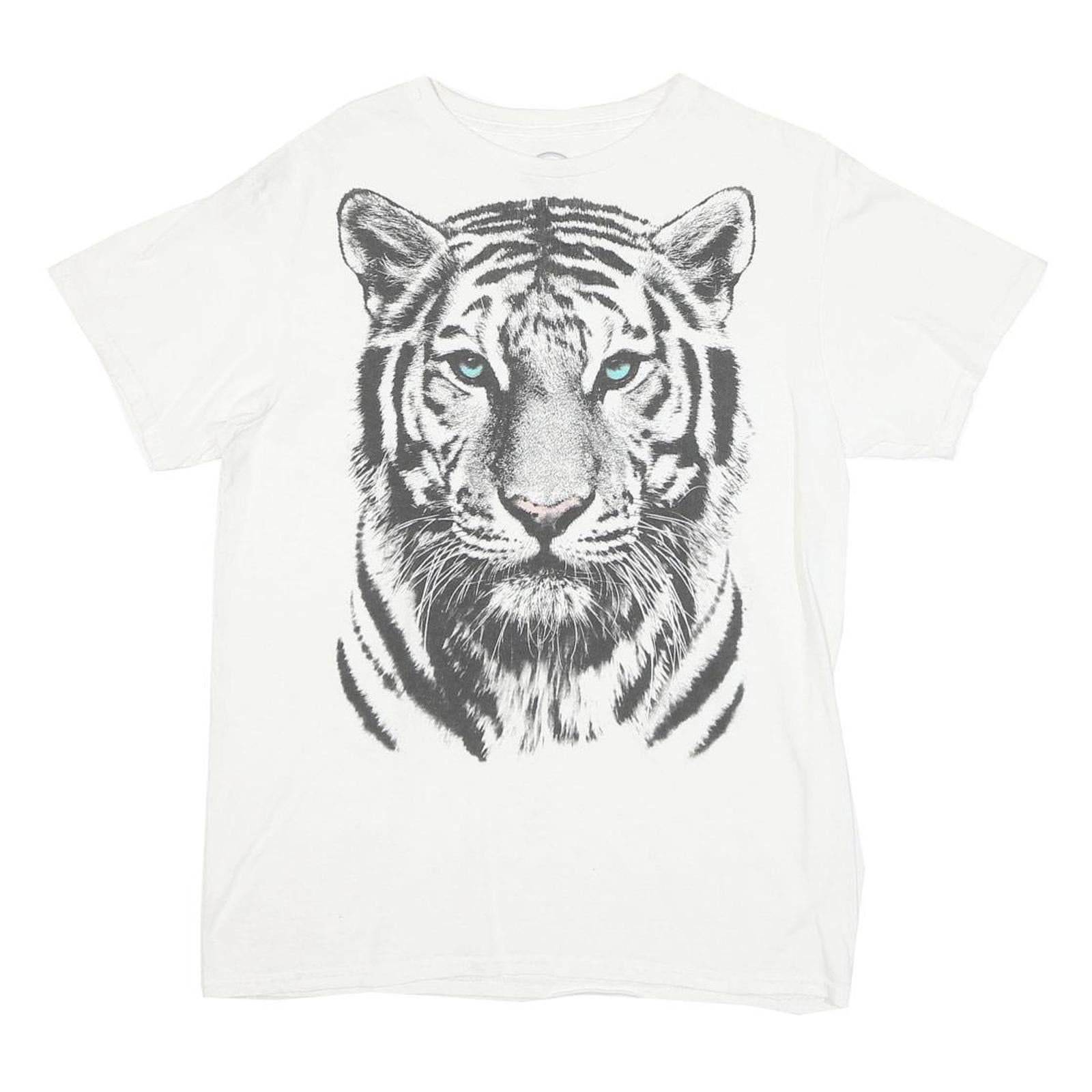 DOM Womens White Tiger Graphic Print T-Shirt M Short Sleeve Round Neck Refurbished - N/A refurbished available on Cerqular