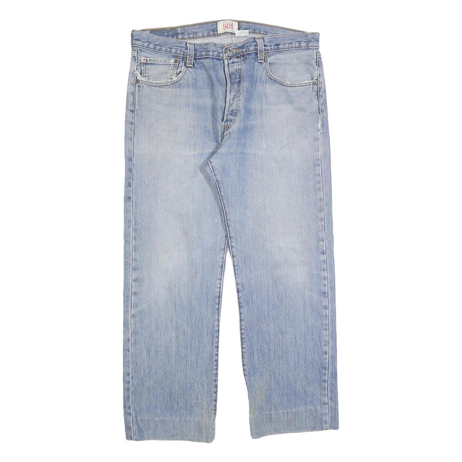 LEVI'S 501 Mens Regular Fit Straight Denim Light W36 L28 Classic Button Fly Refurbished - N/A refurbished available on Cerqular