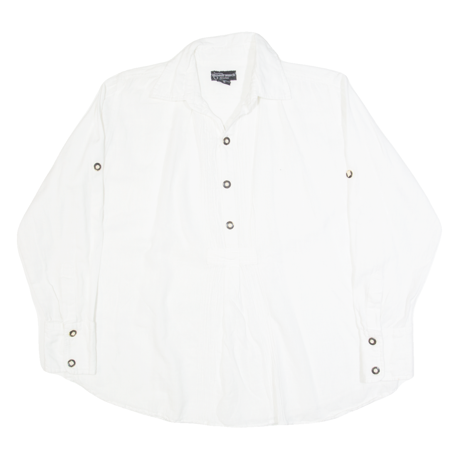 ALMENRAUSCH Tunic Mens Plain Shirt White 90s Long Sleeve L Refurbished - N/A refurbished available on Cerqular
