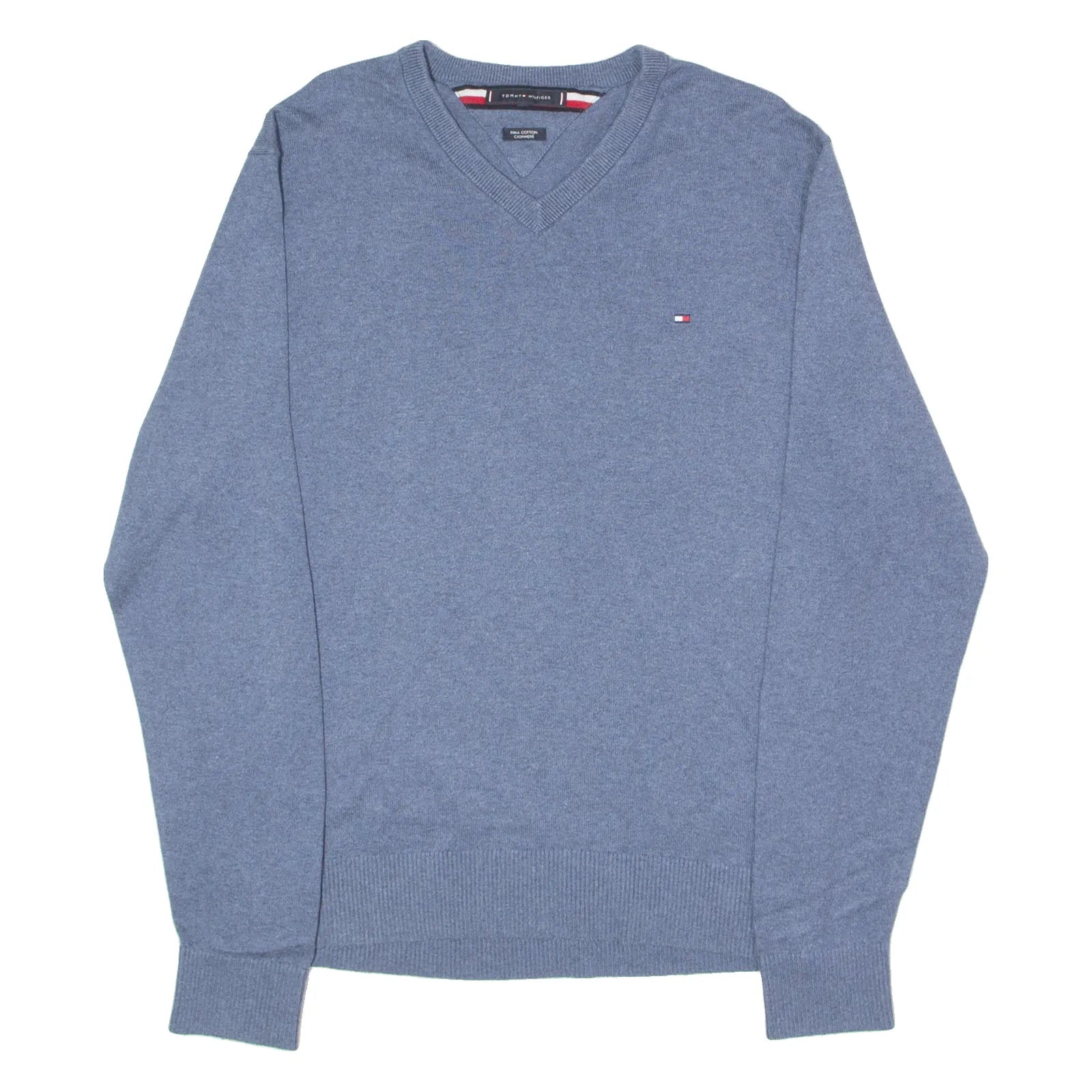 TOMMY HILFIGER Mens Jumper Blue V-Neck Tight Knit XL Refurbished - Go Thrift (This is a lesser known brand, but it is a thr refurbished available on Cerqular