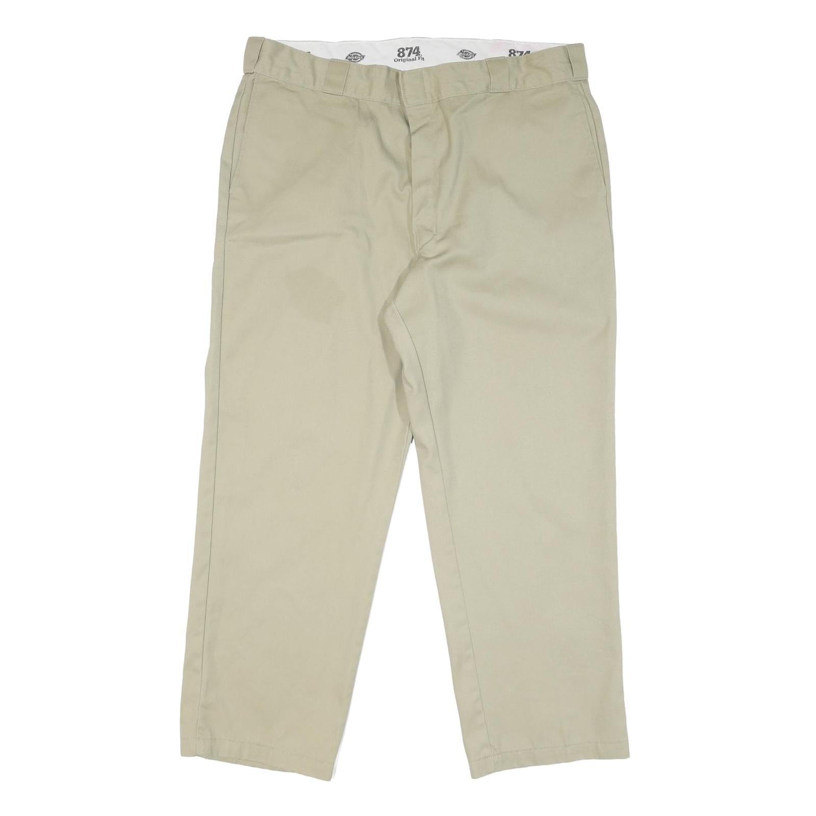 DICKIES Mens Cotton Blend Beige Classic Straight Trousers W40 L29 Workwear Zip Refurbished - N/A refurbished available on Cerqular