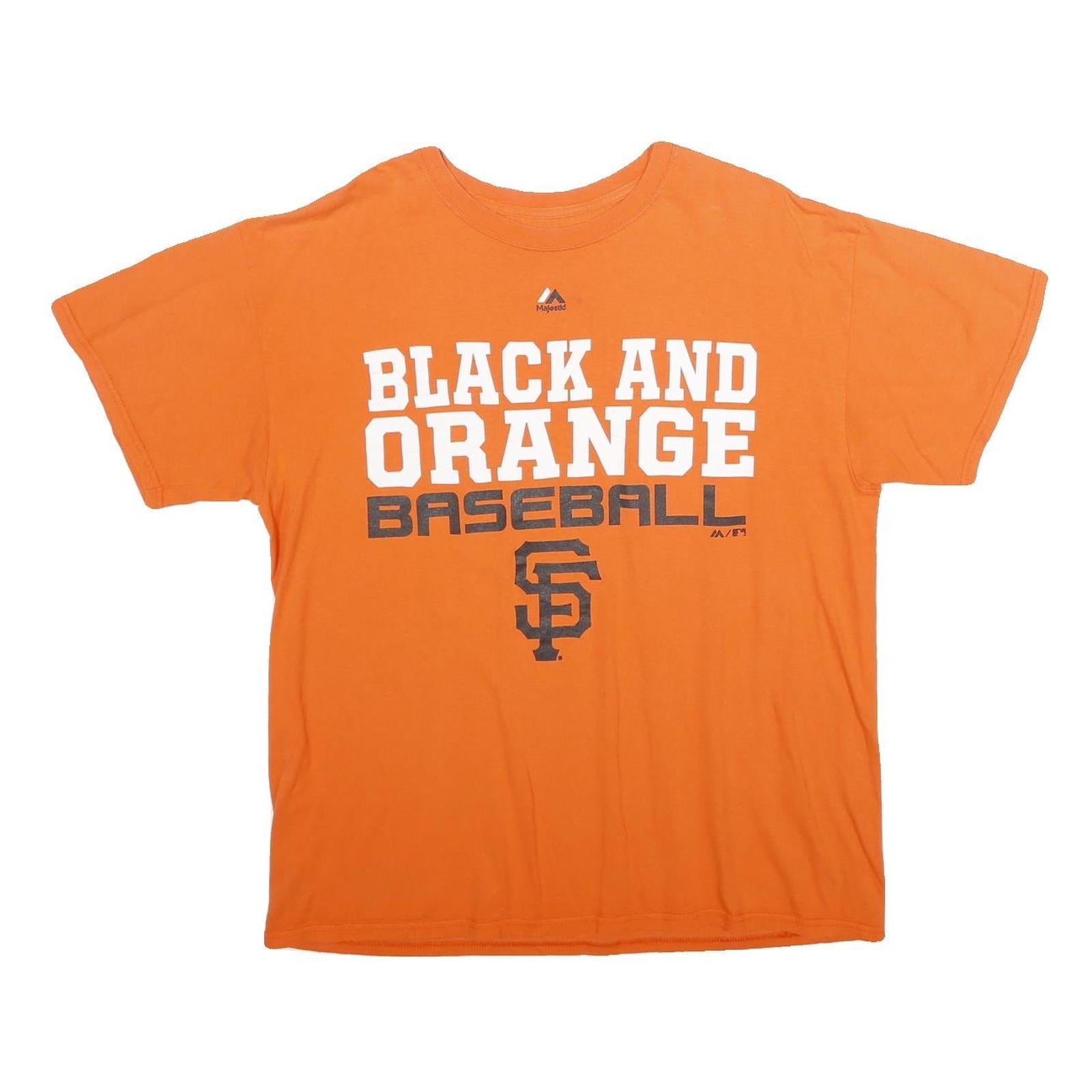 MAJESTIC Mens Orange San Francisco Baseball Graphic T-Shirt L Short Sleeve Crew Refurbished - N/A refurbished available on Cerqular