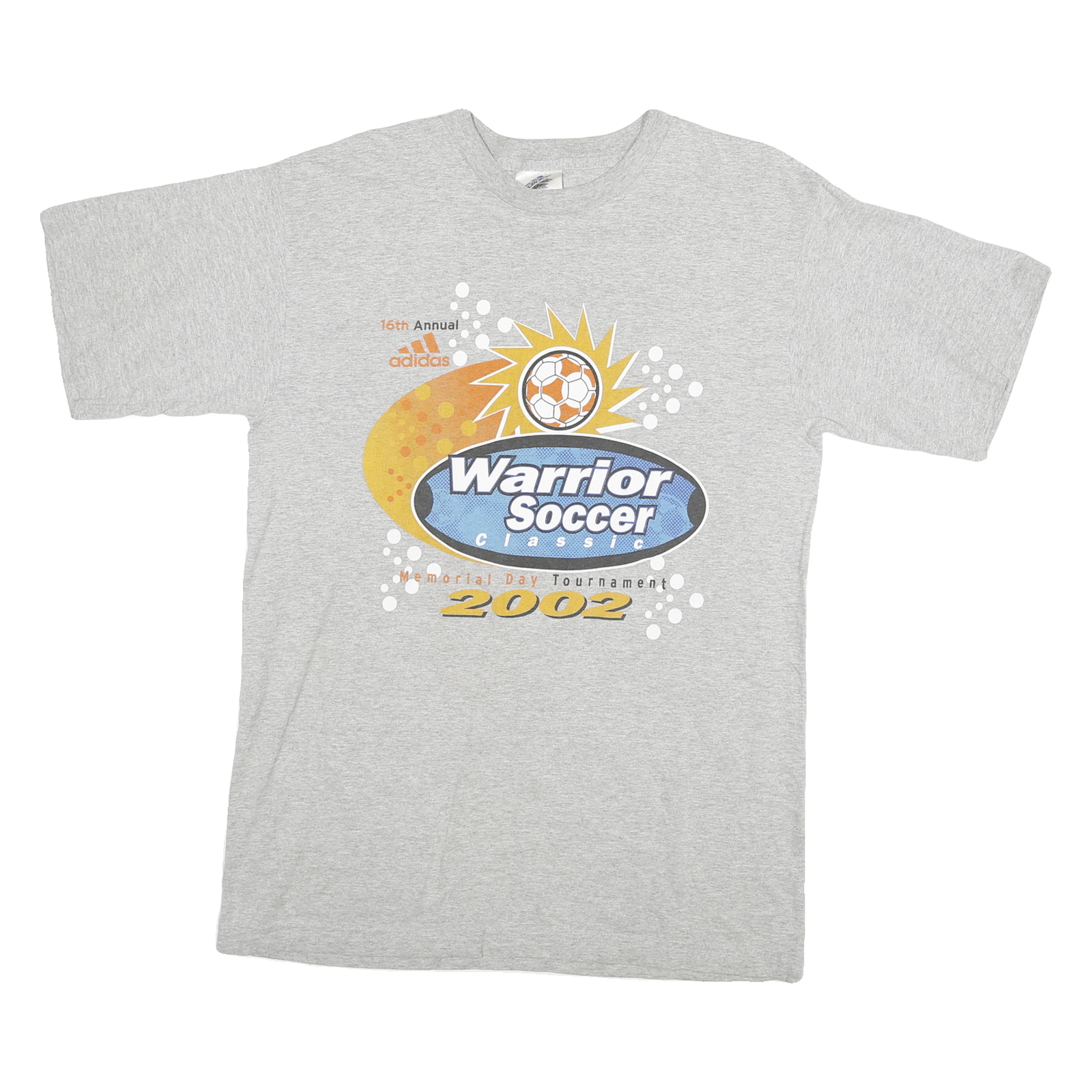 ADIDAS Mens Grey Warrior Soccer Classic Cotton Blend T-Shirt M Short Sleeve Crew Refurbished - N/A refurbished available on Cerqular