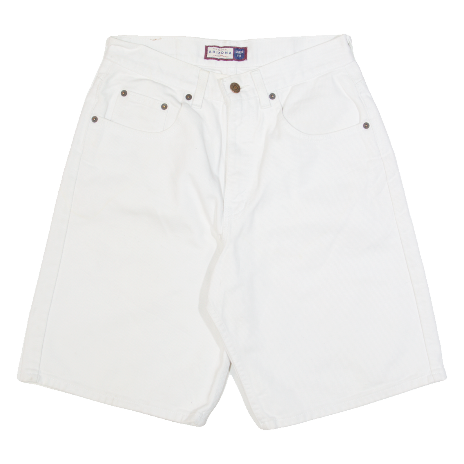 ARIZONA JEANS Womens Denim Shorts White Loose 90s S W16 Refurbished - N/A refurbished available on Cerqular