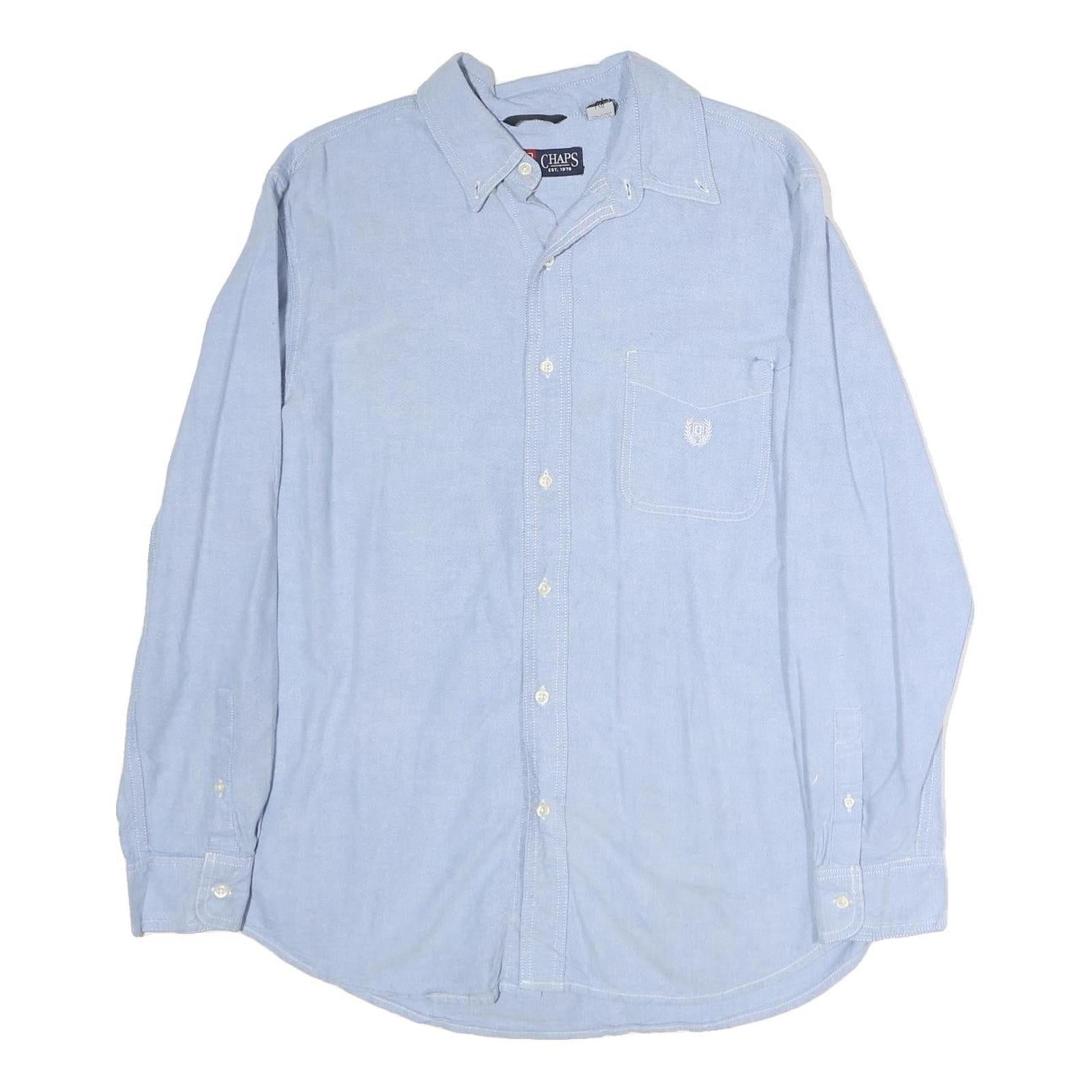 Buy CHAPS Mens Blue Light Blue Casual Shirt L Button Down Long Sleeve Cotton Refurbished - $33.79 CHAPS Mens Blue Light Blue Casual Shirt L Button Down Long Sleeve Cotton Refurbished - N/A refurbished available on Cerqular