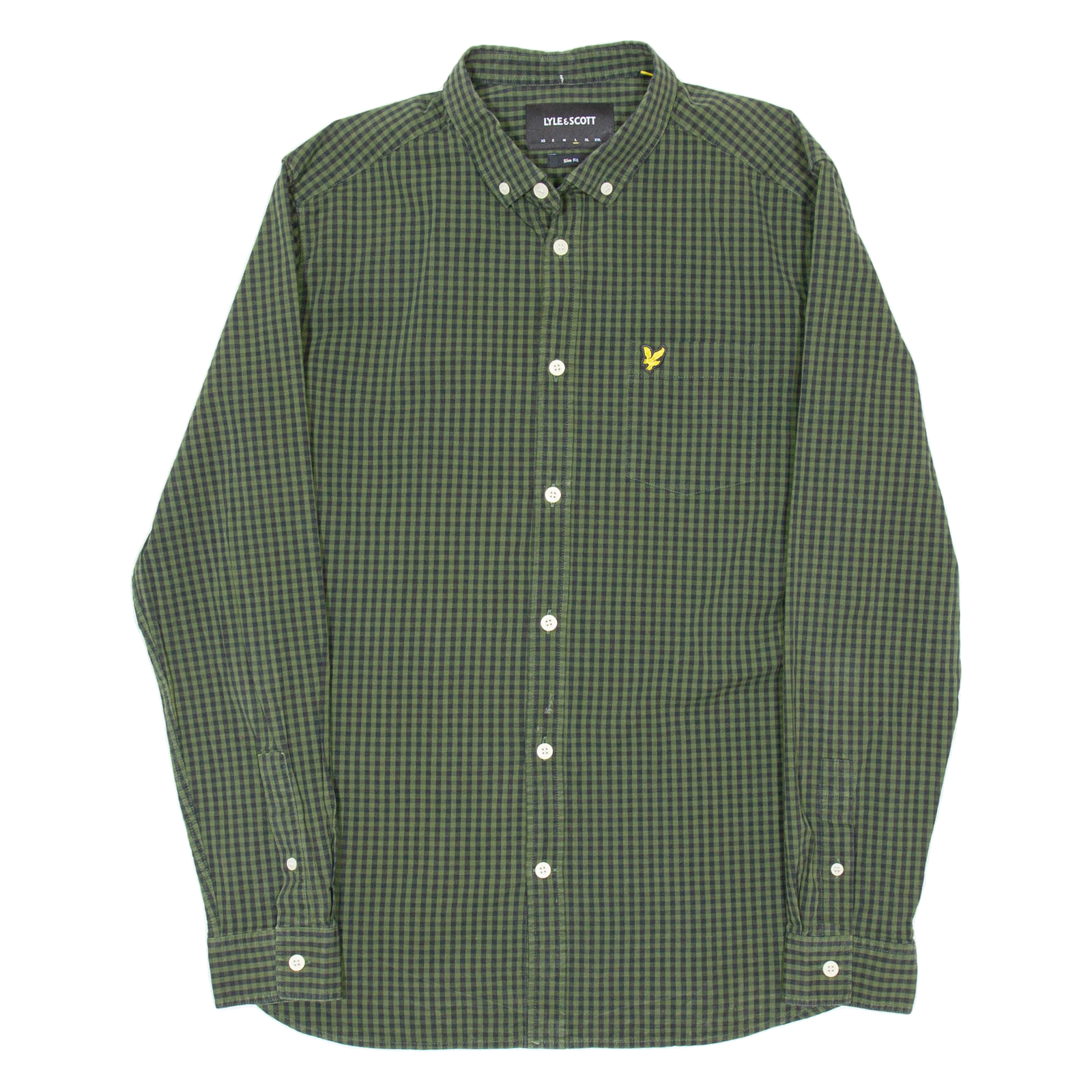 LYLE & SCOTT Slim Fit Mens Shirt Green Gingham Long Sleeve M Refurbished - N/A refurbished available on Cerqular