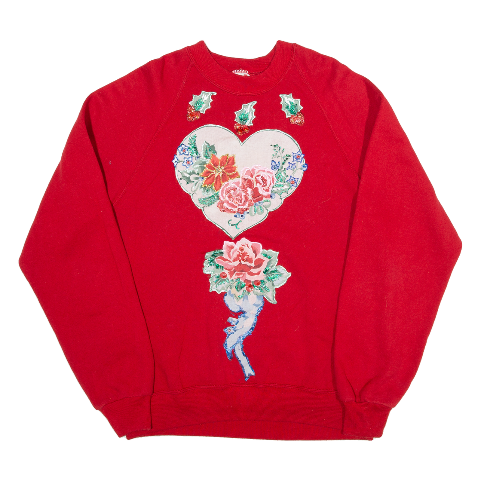 JERZEES Flowers Womens Sweatshirt Red L Refurbished - N/A refurbished available on Cerqular