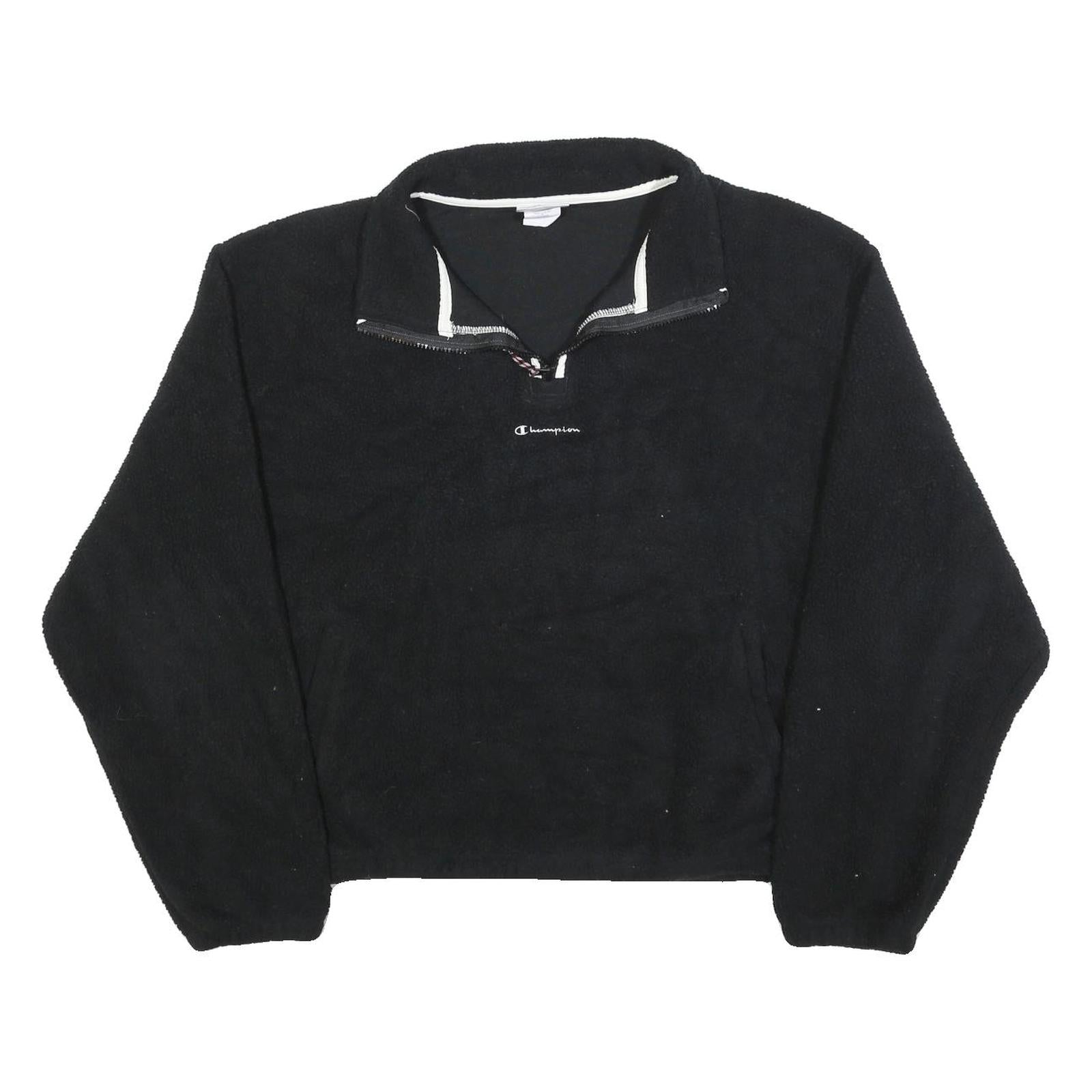 CHAMPION Womens Black Plain Pullover Jumper Crew Neck XL Fleece Casual Warm Refurbished - N/A refurbished available on Cerqular