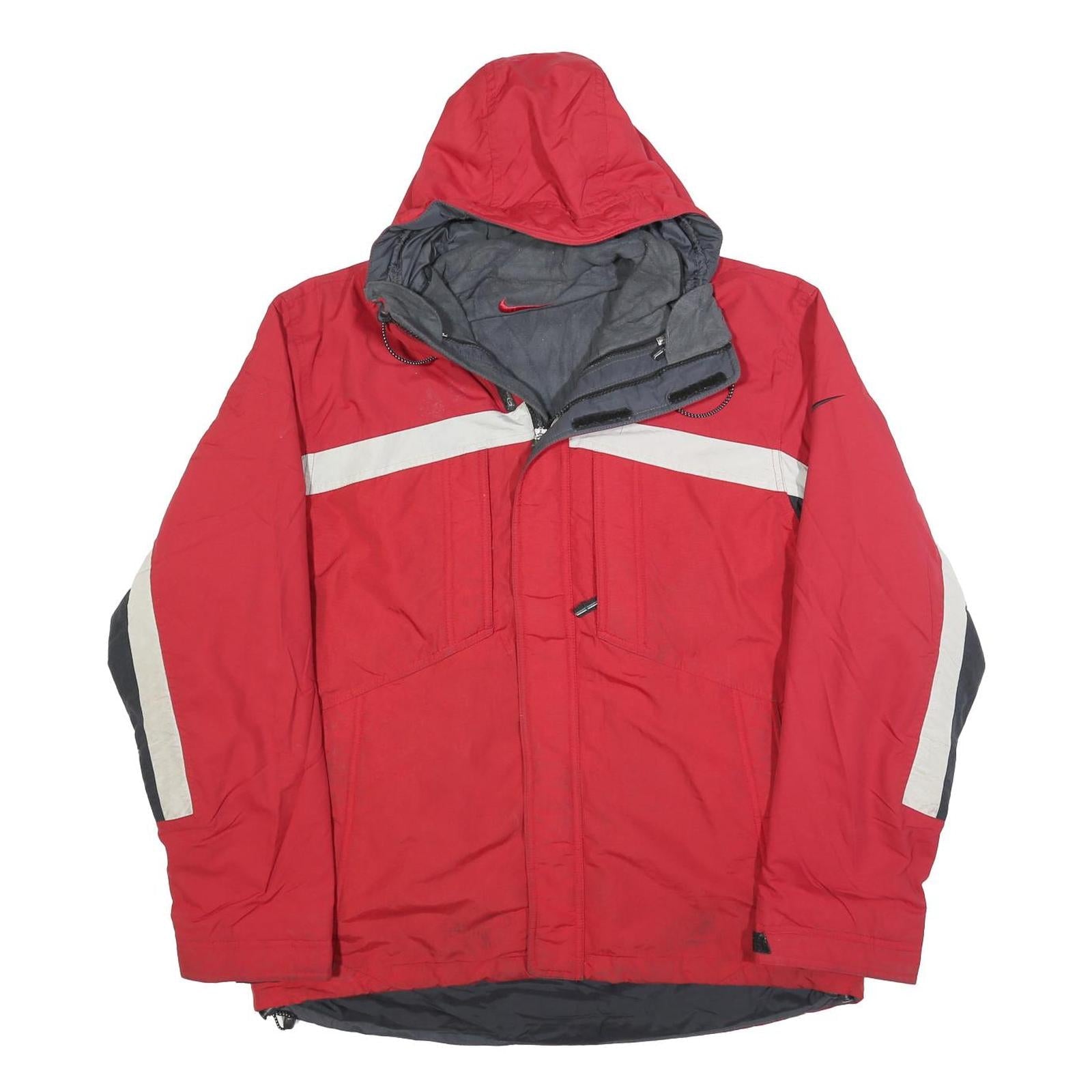 NIKE Mens Red White & Black Zip Jacket M Polyester Blend Sportswear Refurbished - N/A refurbished available on Cerqular