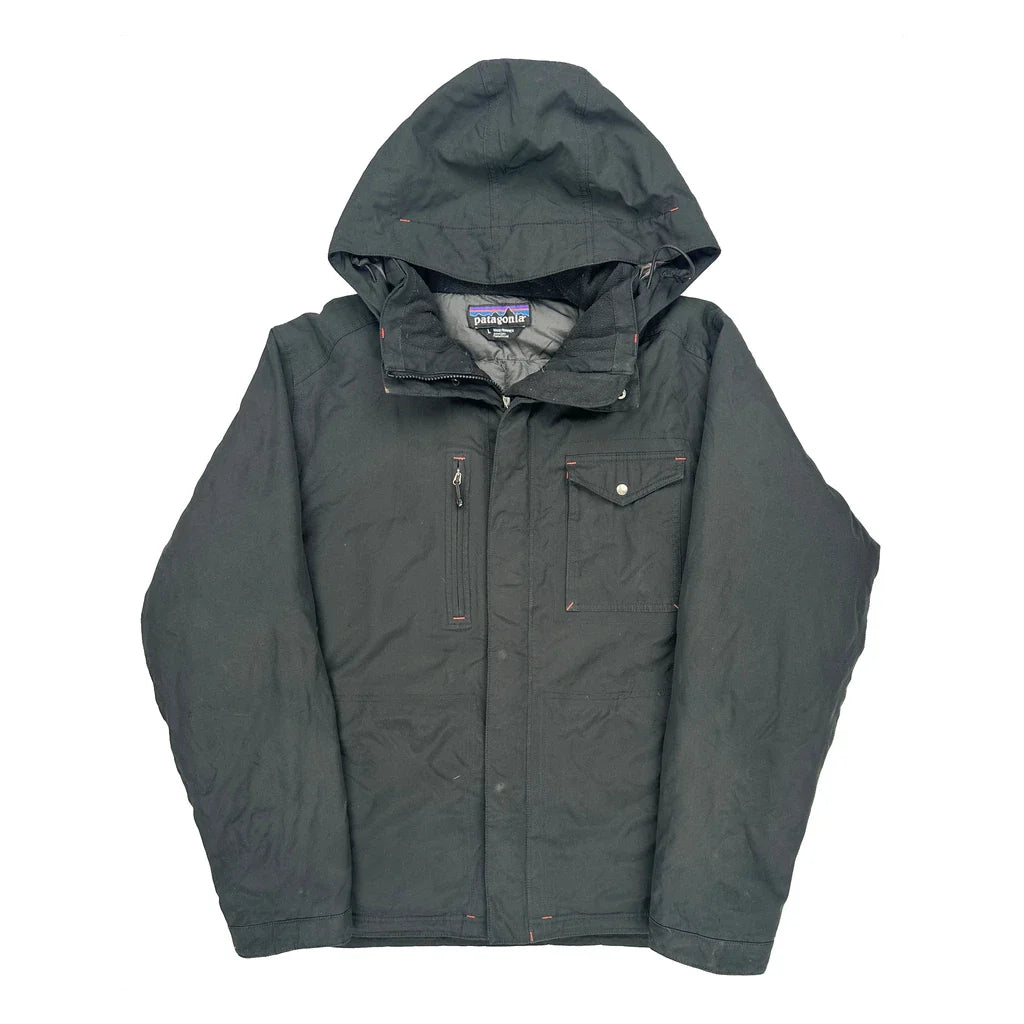 Patagonia Jacket - Large Black Polyester Refurbished - Thrifted (note: this is a term often used to describe second- refurbished available on Cerqular