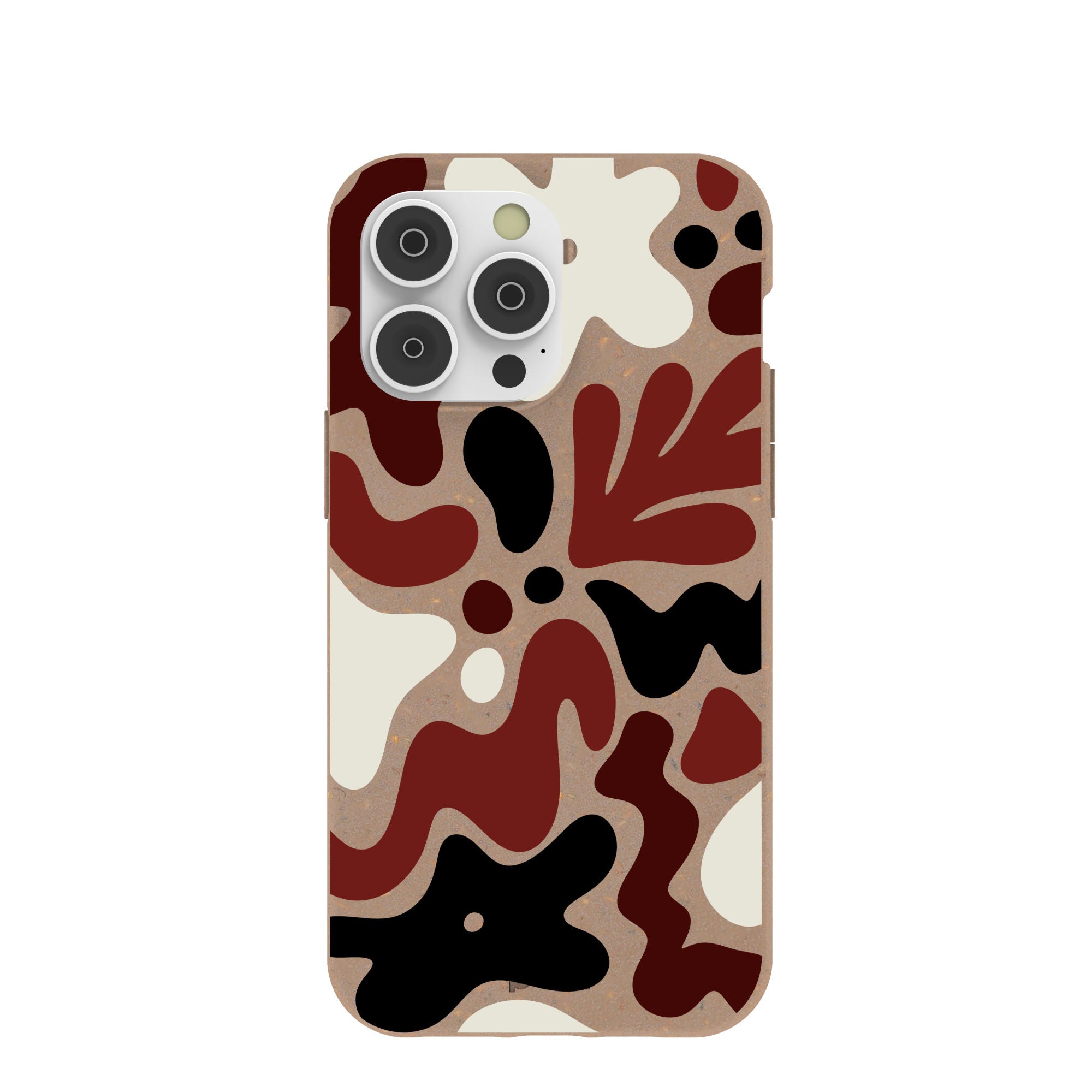 Chocolate Brown Earthy Curves iPhone 14 Pro Max Case Refurbished - Pela Case refurbished available on Cerqular