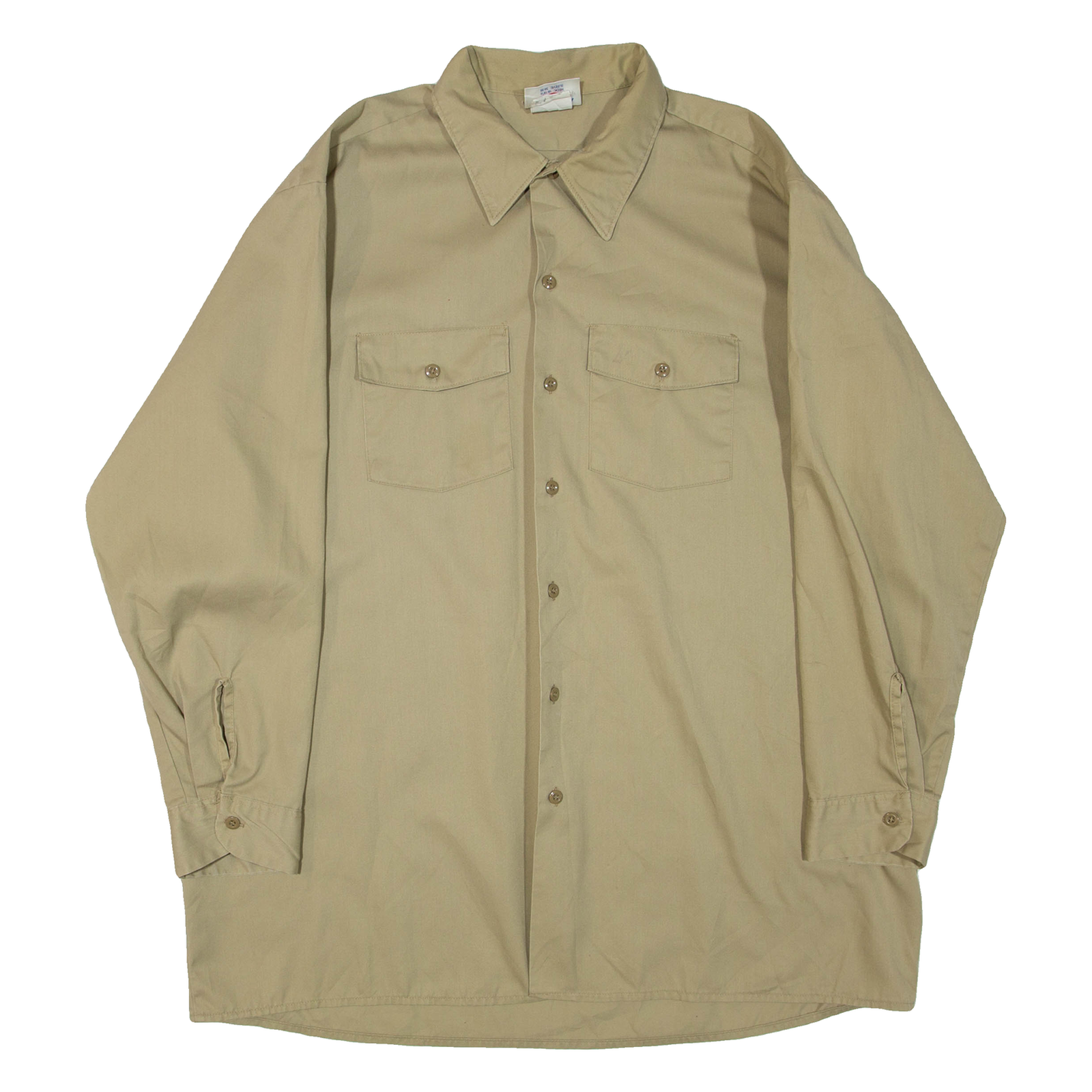 DICKIES Mens Plain Shirt Beige 3/4 Sleeve XL Refurbished - N/A refurbished available on Cerqular