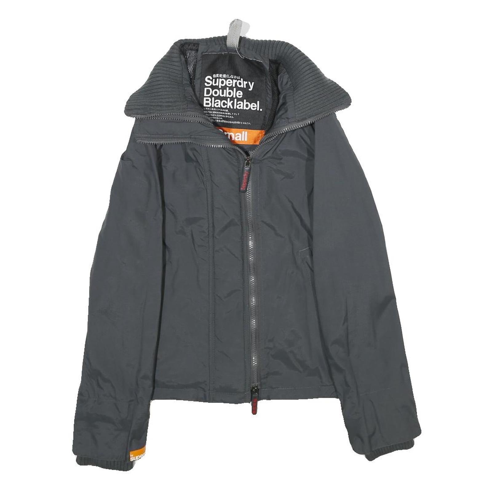 SUPERDRY Womens Black Nylon Zip Jacket S Casual Lightweight Design Refurbished - N/A refurbished available on Cerqular