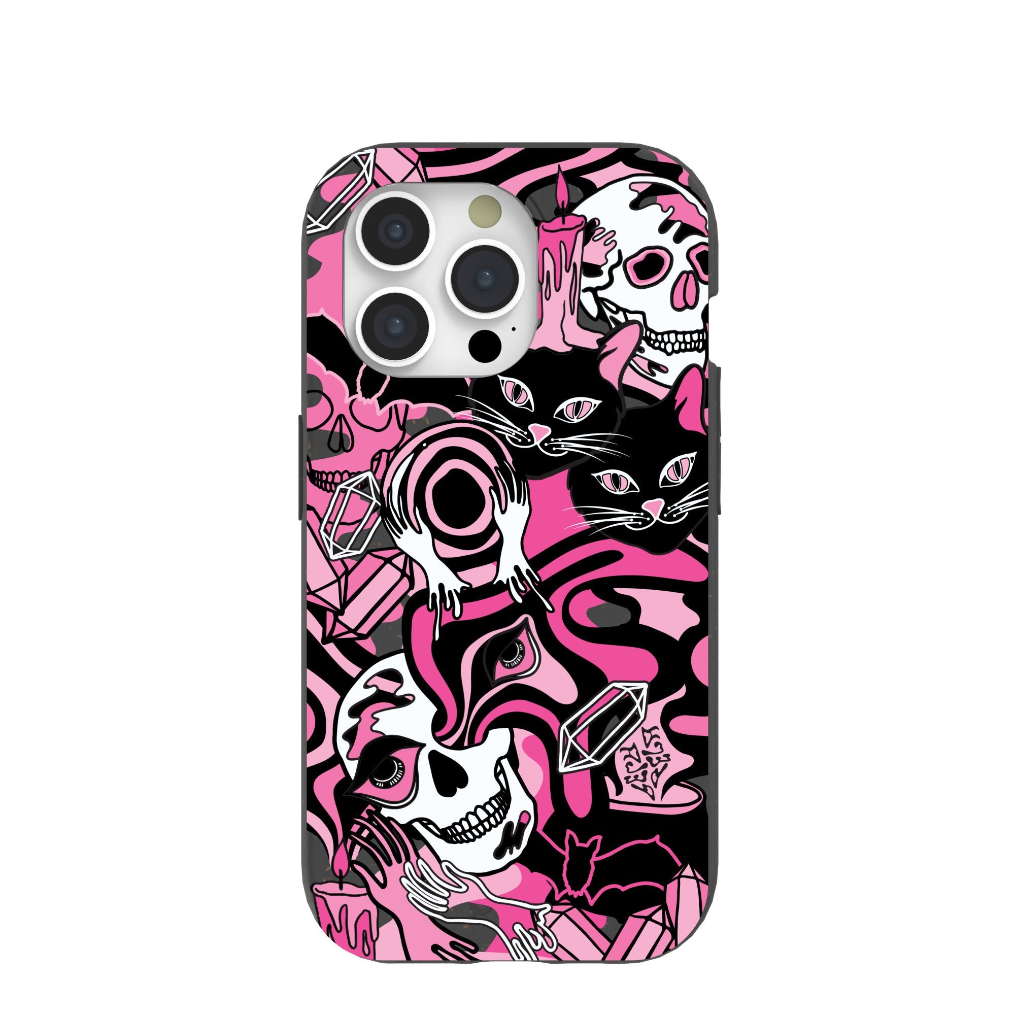 Black Spellbound Ghouls iPhone 15 Pro Case Refurbished - Pela Case refurbished available on Cerqular