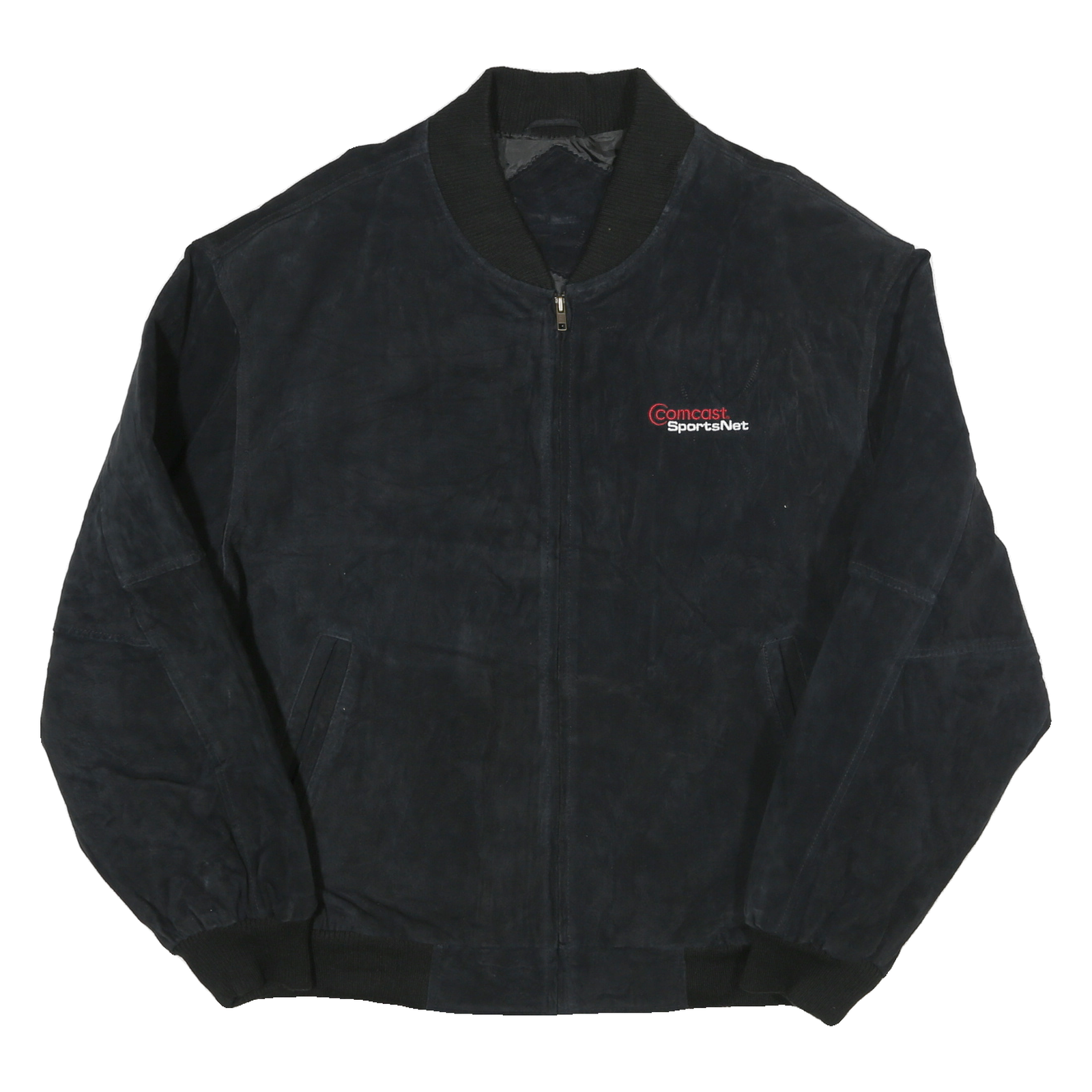 Mens Black Leather Bomber Jacket XL Zip Front Plain Classic Vintage Style Refurbished - N/A refurbished available on Cerqular