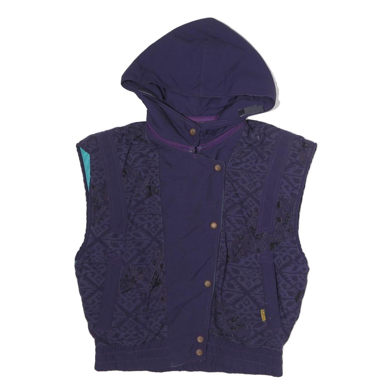 CIESSE Womens Navy Blue Quilted Hooded Jacket M Polyester Zip Sleeveless Casual Refurbished - N/A refurbished available on Cerqular