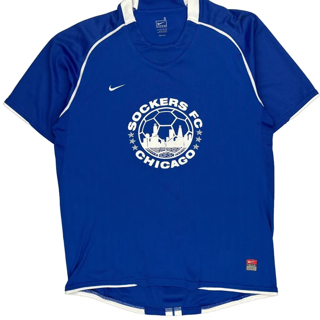 Sockers Fc Chicago Nike Football Jersey - Small Blue Polyester Refurbished - Thrifted (note: this is a term often used to describe second- refurbished available on Cerqular
